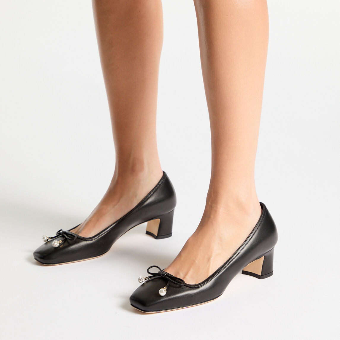 Elme 45 Black Nappa Leather Pumps