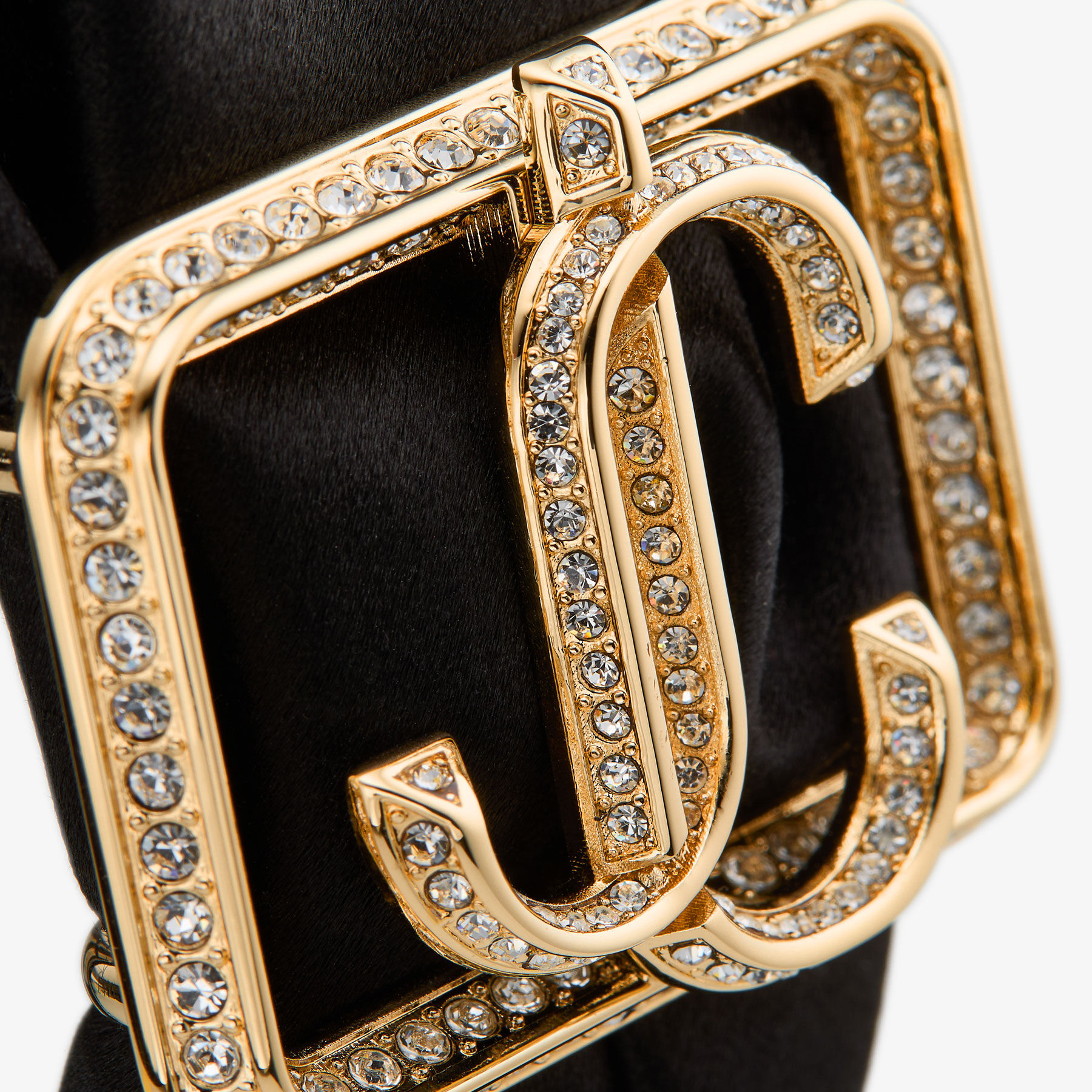 Edie Headband Black Puffed Satin Headband