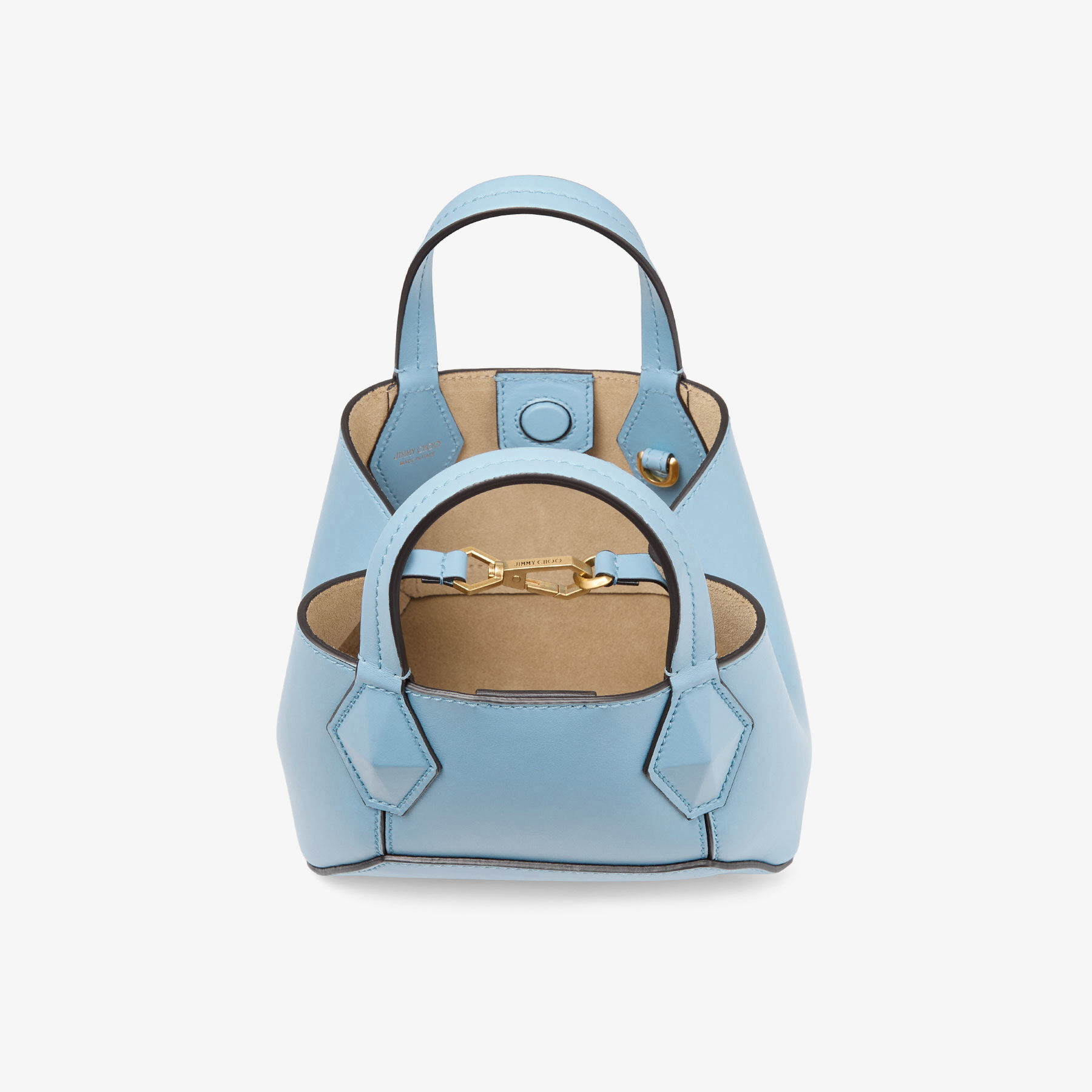 Diamond Tote XS Dusty Blue Leather Mini Tote Bag