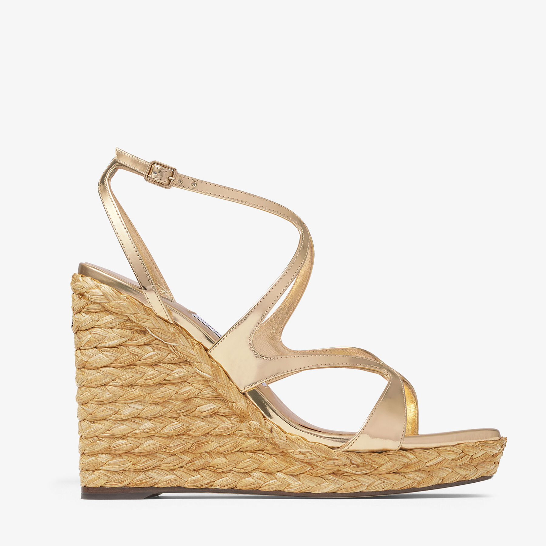 Ayla 110 Gold Metallic Leather Wedge