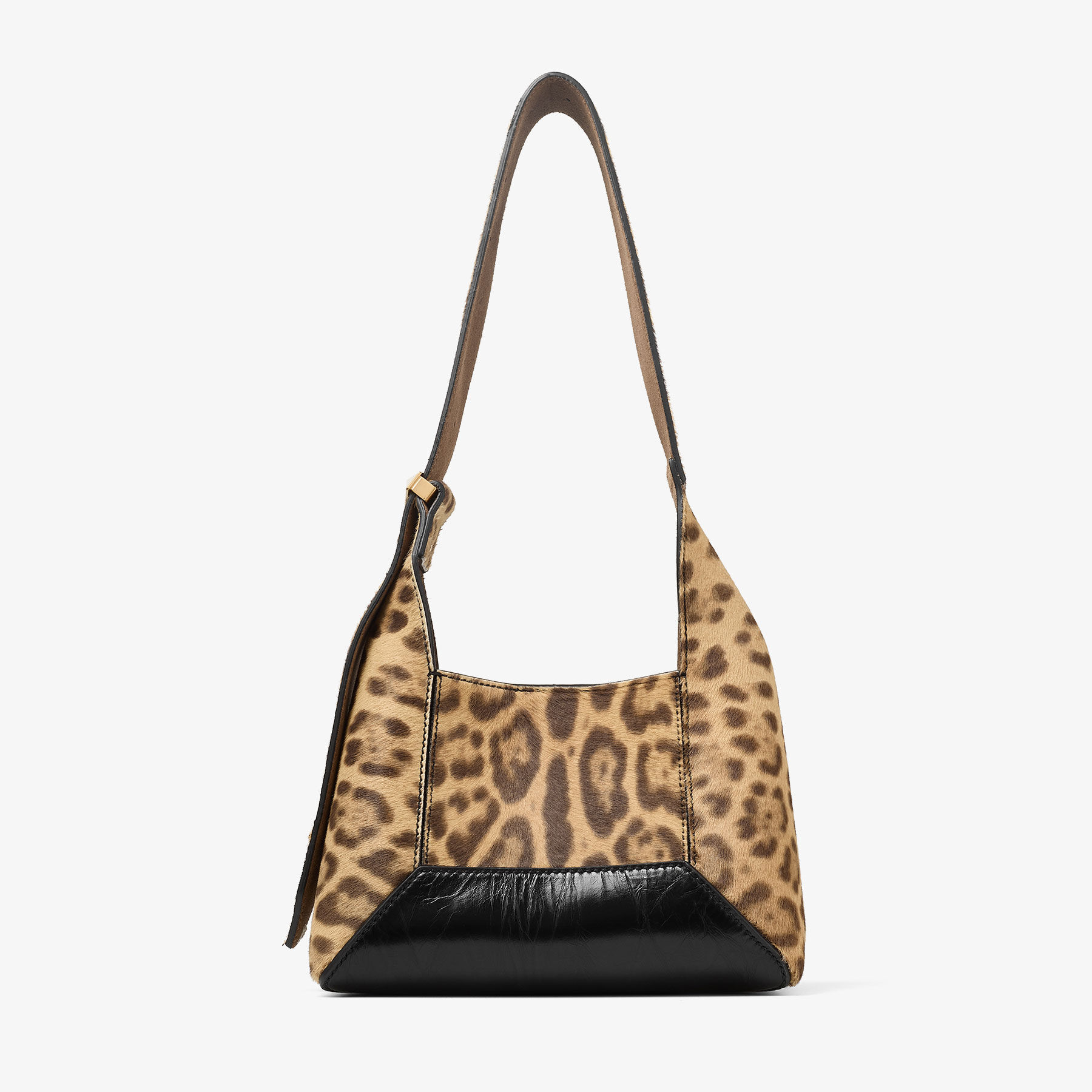 Diamond Hobo S Natural Leopard Print Pony Shoulder Bag