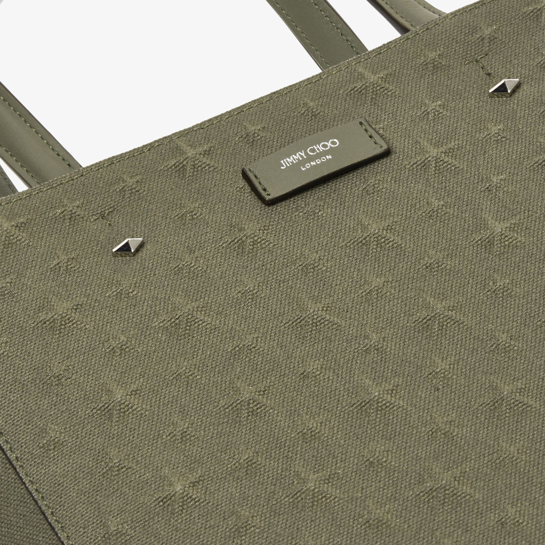 Lenny North-South M-M Green Embossed Canvas Tote Bag