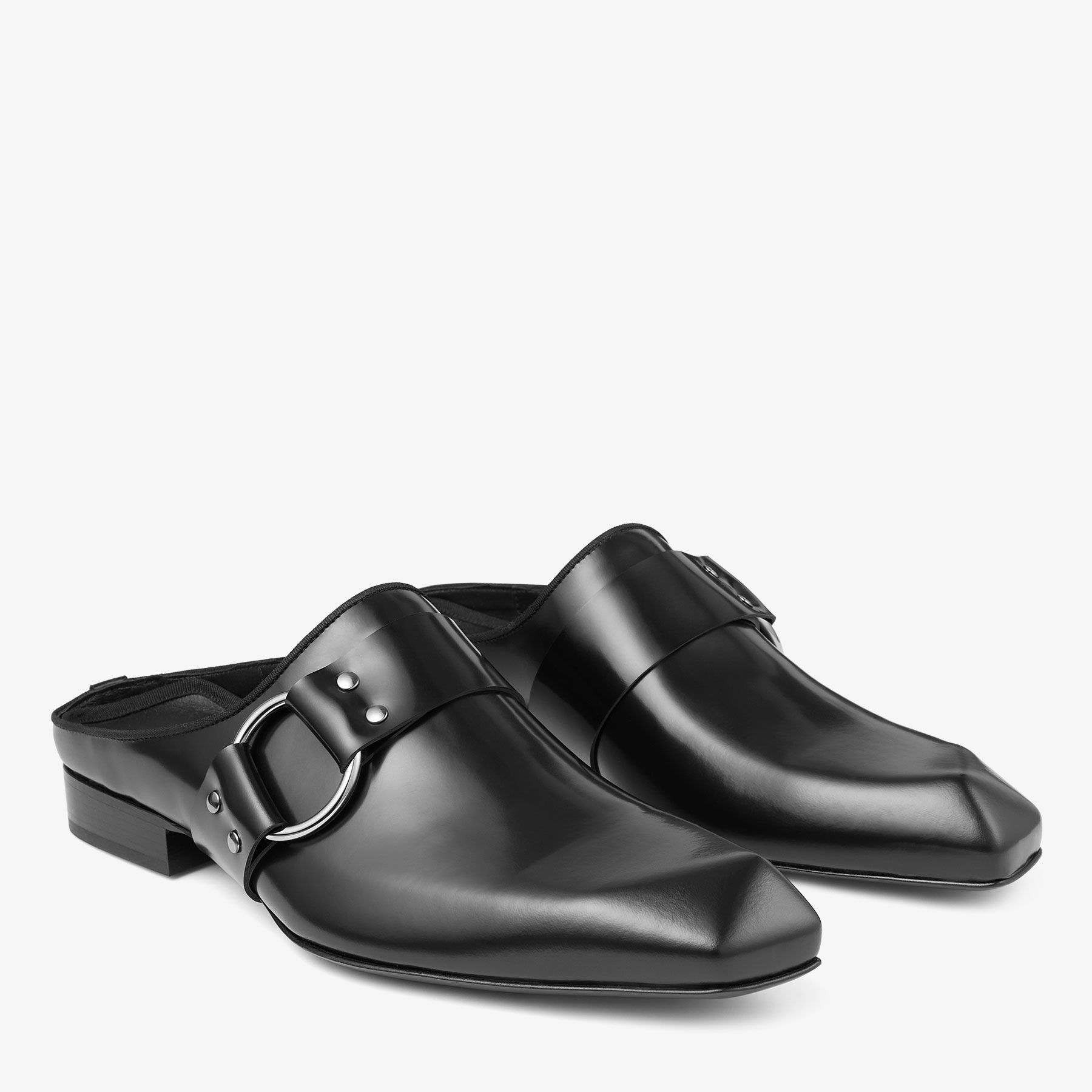 Prism Mule Black Leather Mules