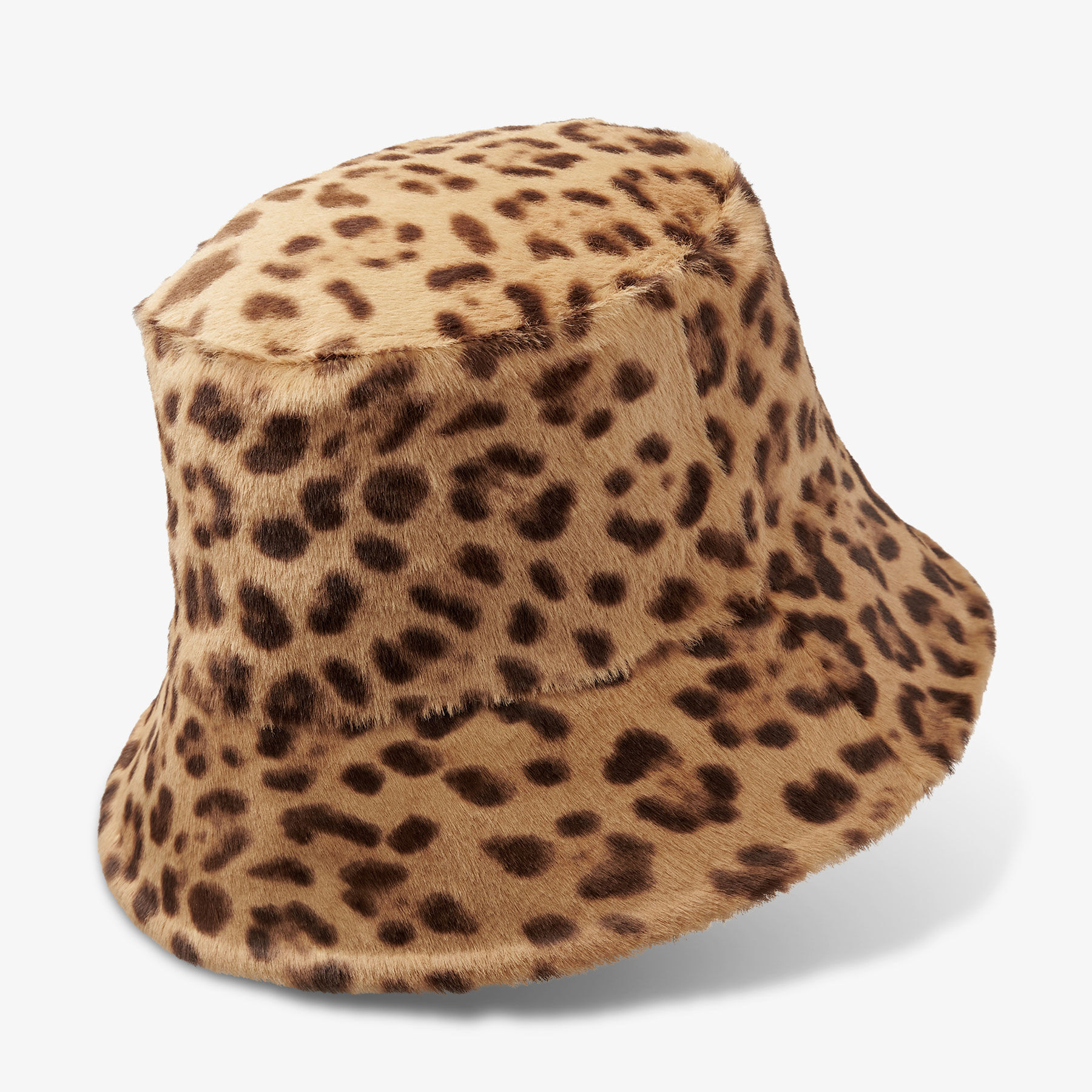 Isolde Bucket Hat Natural Leopard Print Pony Bucket Hat