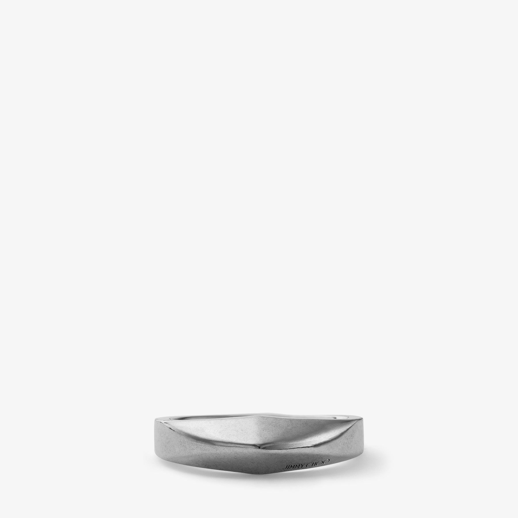 Diamond Signet Ring Silver Finish Signet Ring