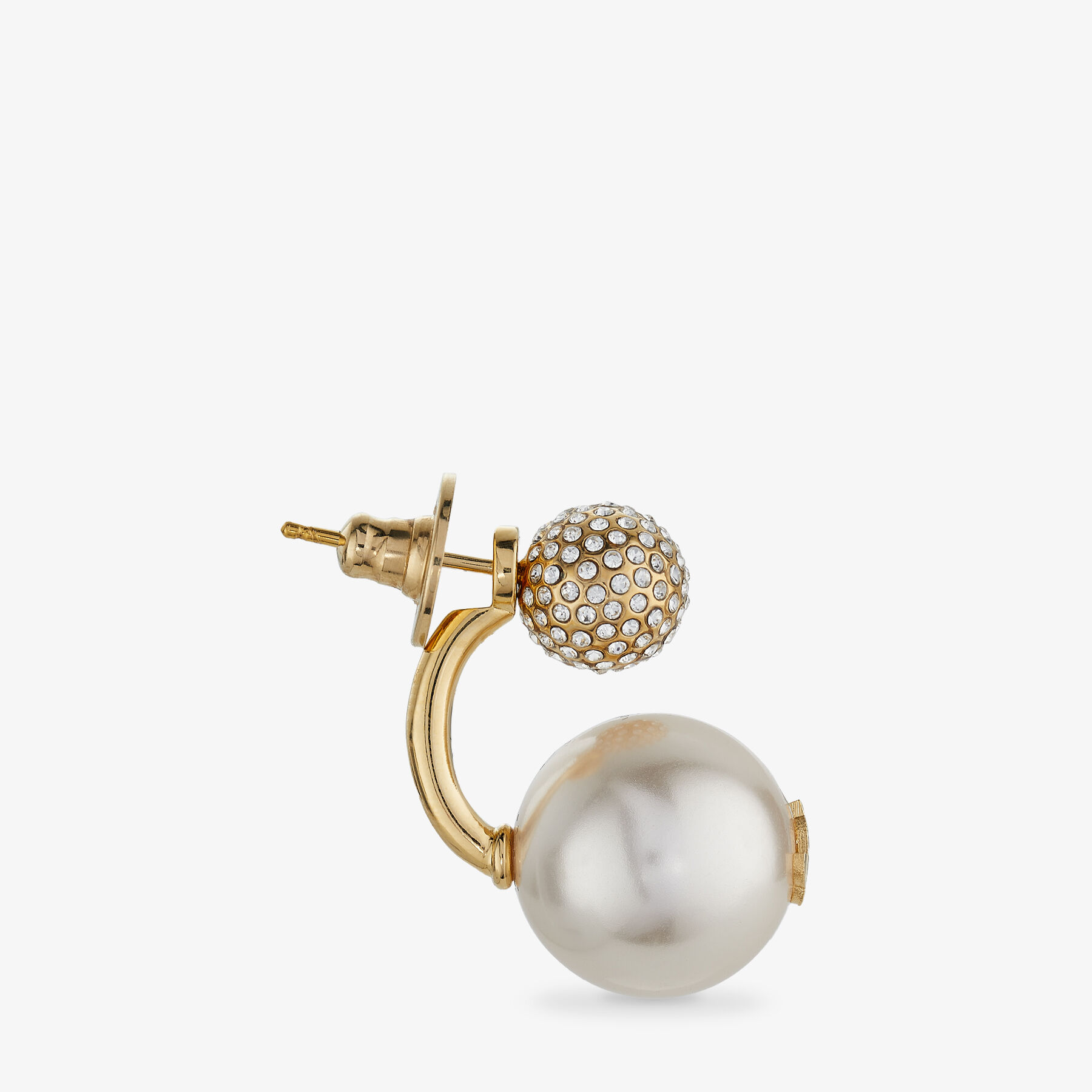 Auri Earring Gold-Finish Metal Pearl and Crystal Earrings