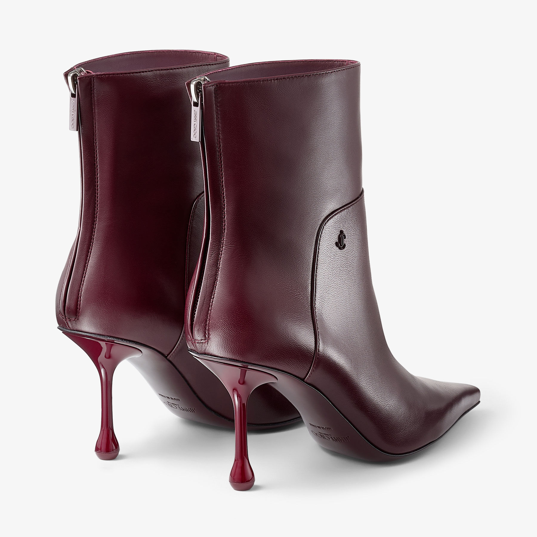 Cycas Ankle Boot 80 Garnet Black Nappa Leather Ankle Boots