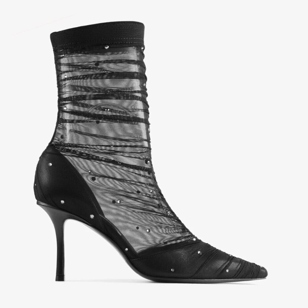 Lotta Ankle Boot 85 Black Tulle Ankle Boots