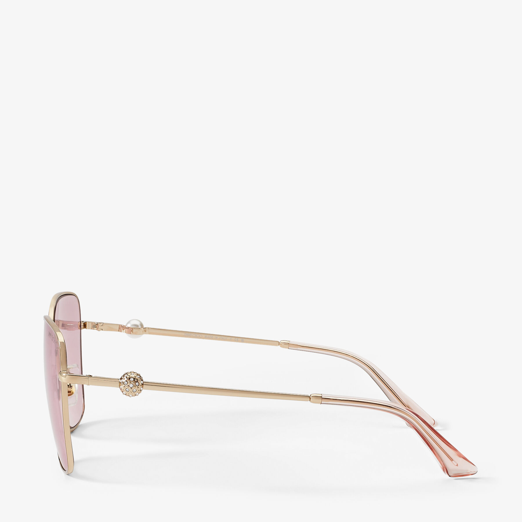 Pua Pale Gold Square Sunglasses with Crystals