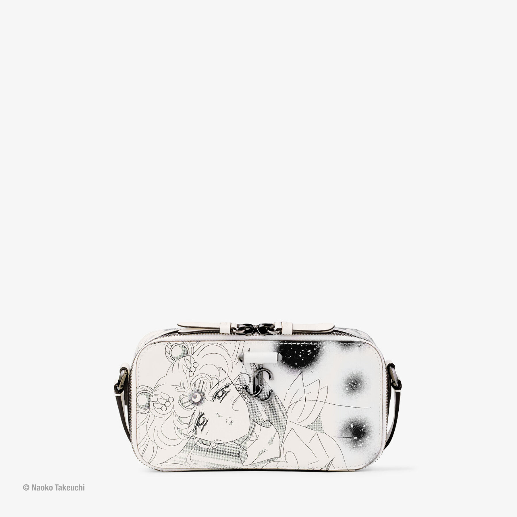 Sailor Guardians  Phone Holder White Manga Print Leather Phone Bag