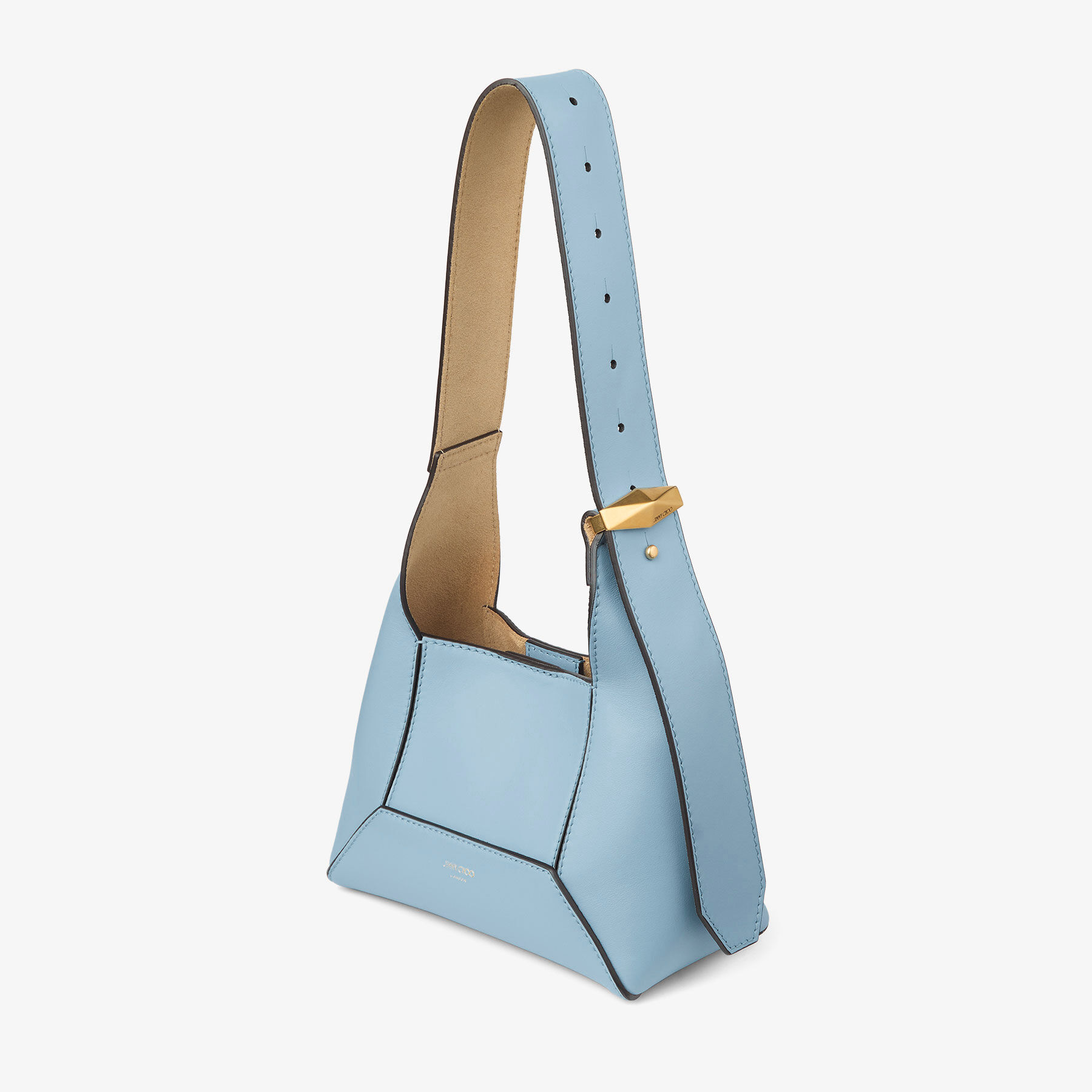 Diamond Hobo S Dusty Blue Leather Shoulder Bag