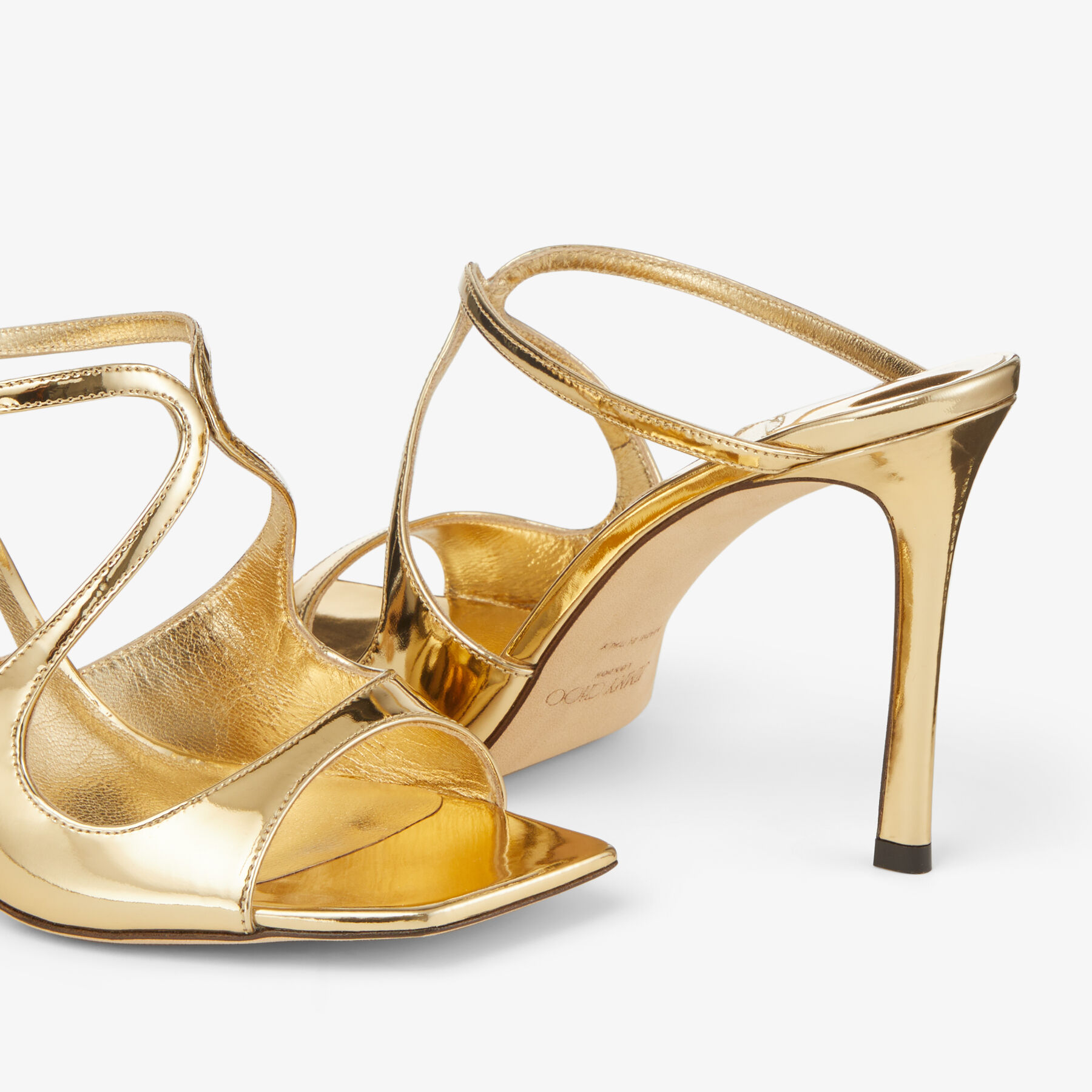 Anise 95 Gold Liquid Metal Leather Mules