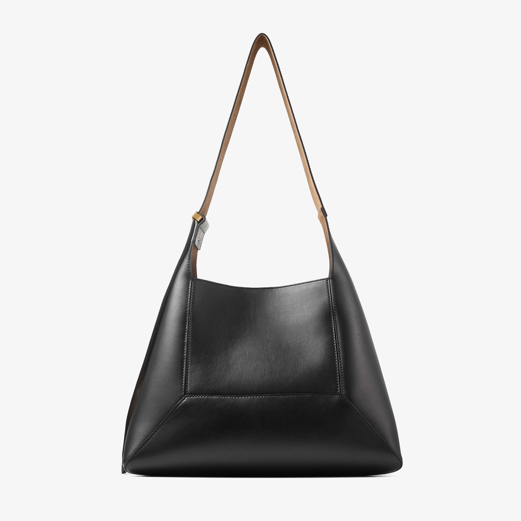 Diamond Hobo M Black Leather Shoulder Bag