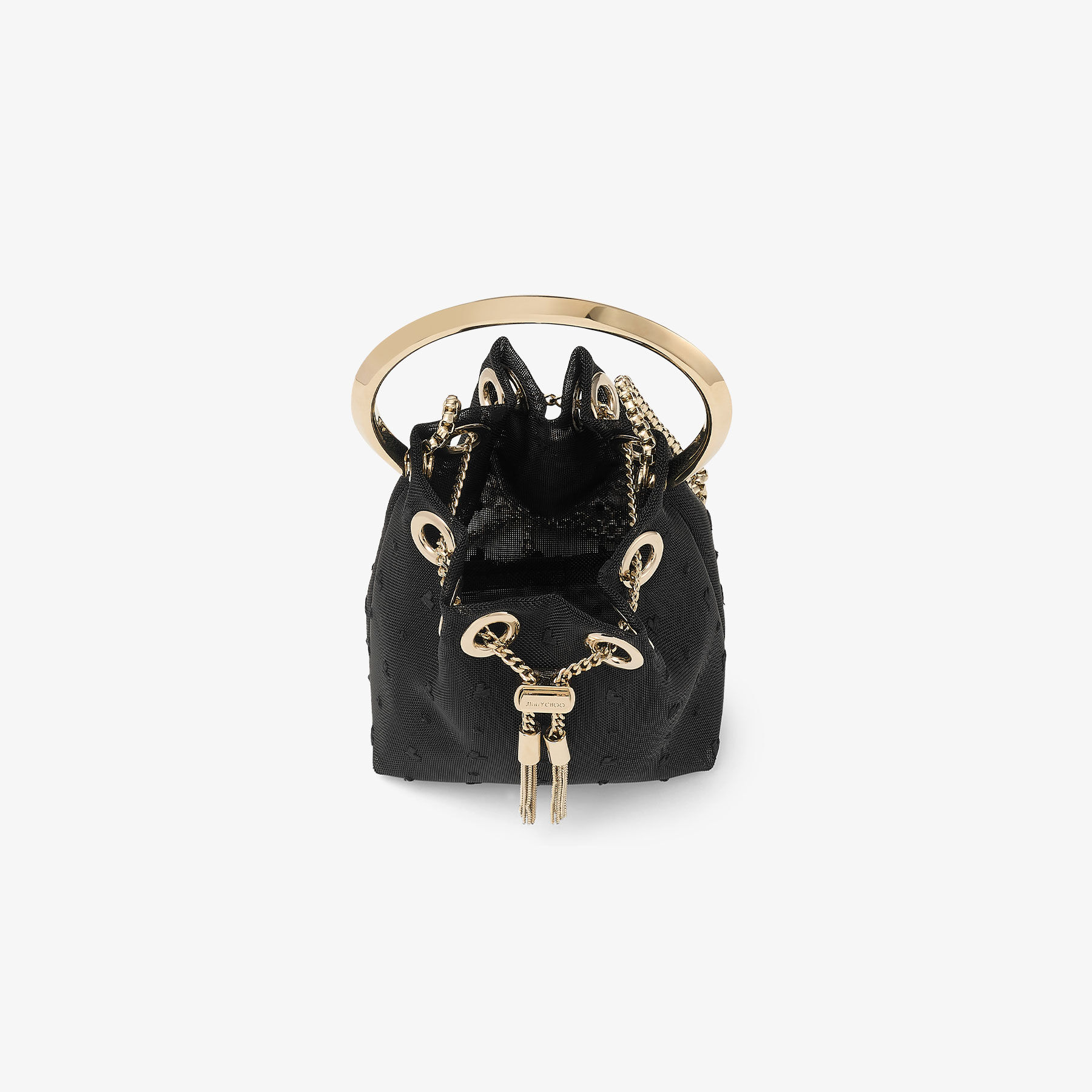 Micro Bon Bon Black Polka Dot Heart Mesh Mini Bag