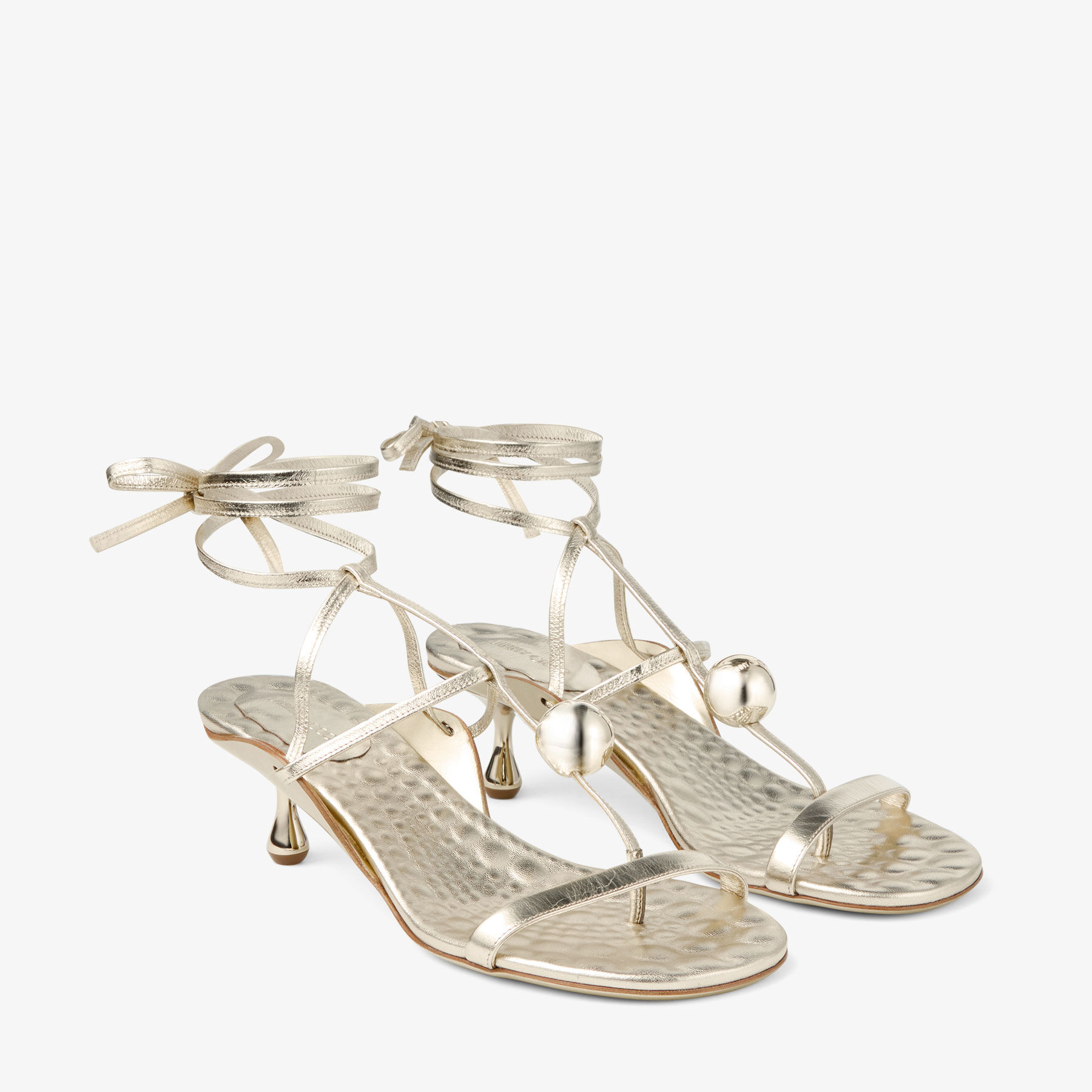 Zyra 50 Gold Vintage Metallic Leather Sandals