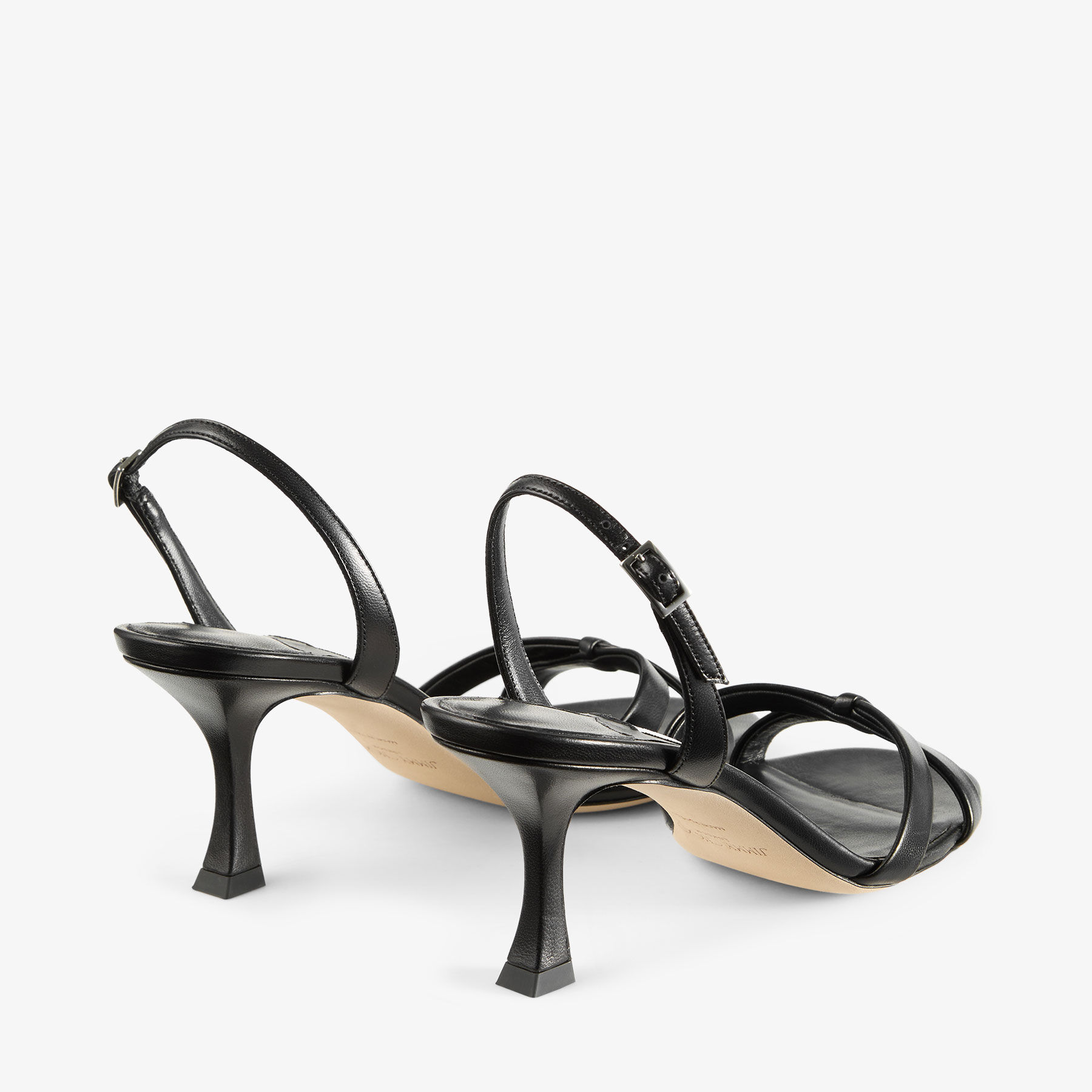 Elsy 70 Black Nappa Leather Crossover Slingback
