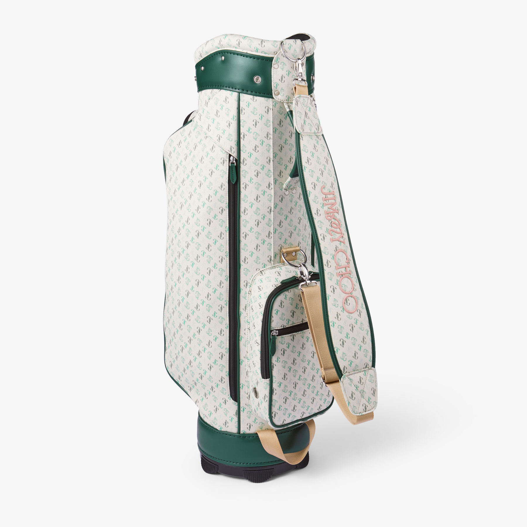 Jimmy Choo / Malbon 2.0 Golf Bag Monogram Embroidered Canvas Golf Bag