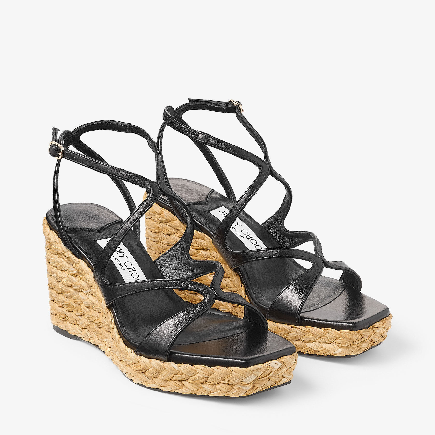Ayla 85 Black Nappa Leather Wedge