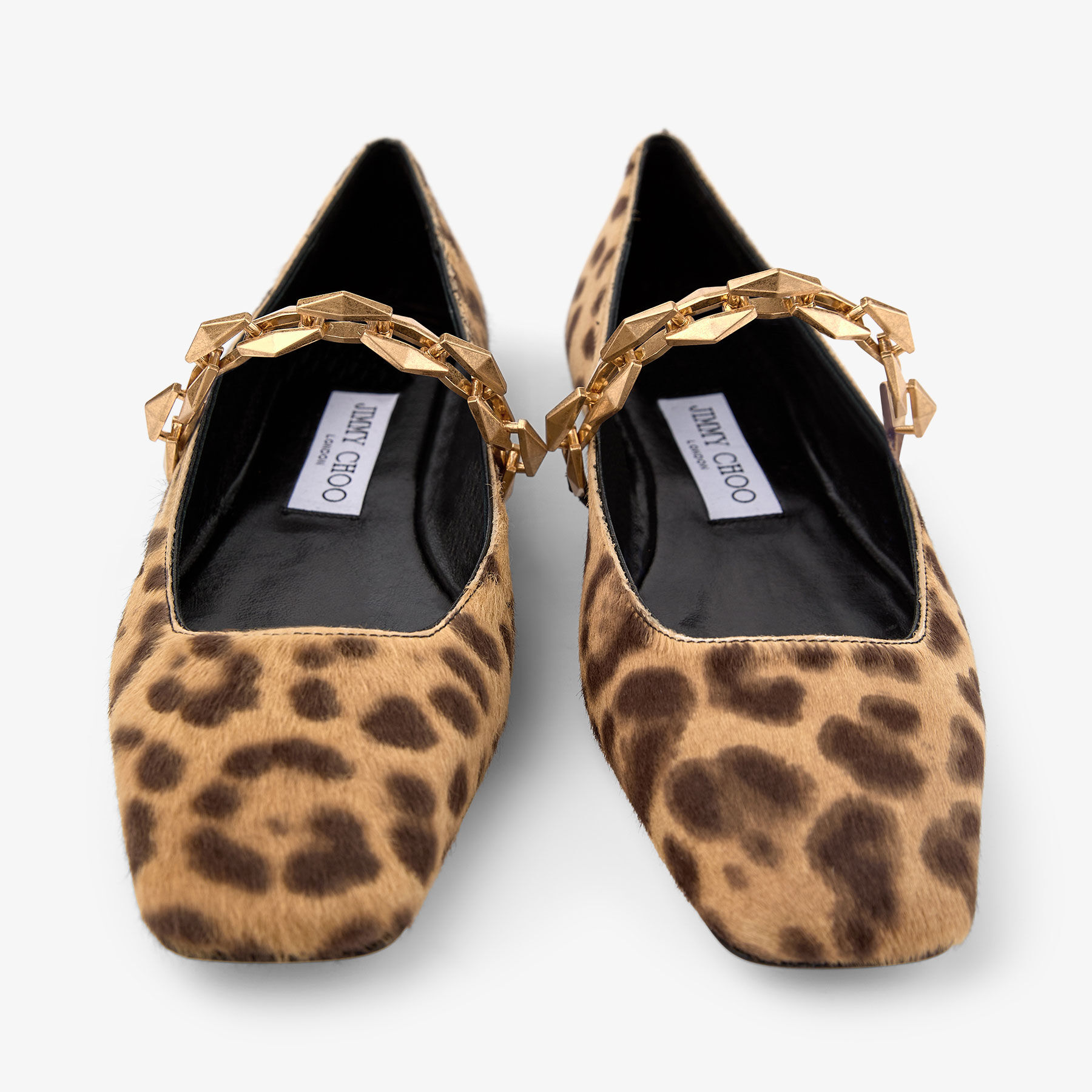 Diamond Tilda Flat Natural Leopard Print Pony Flats