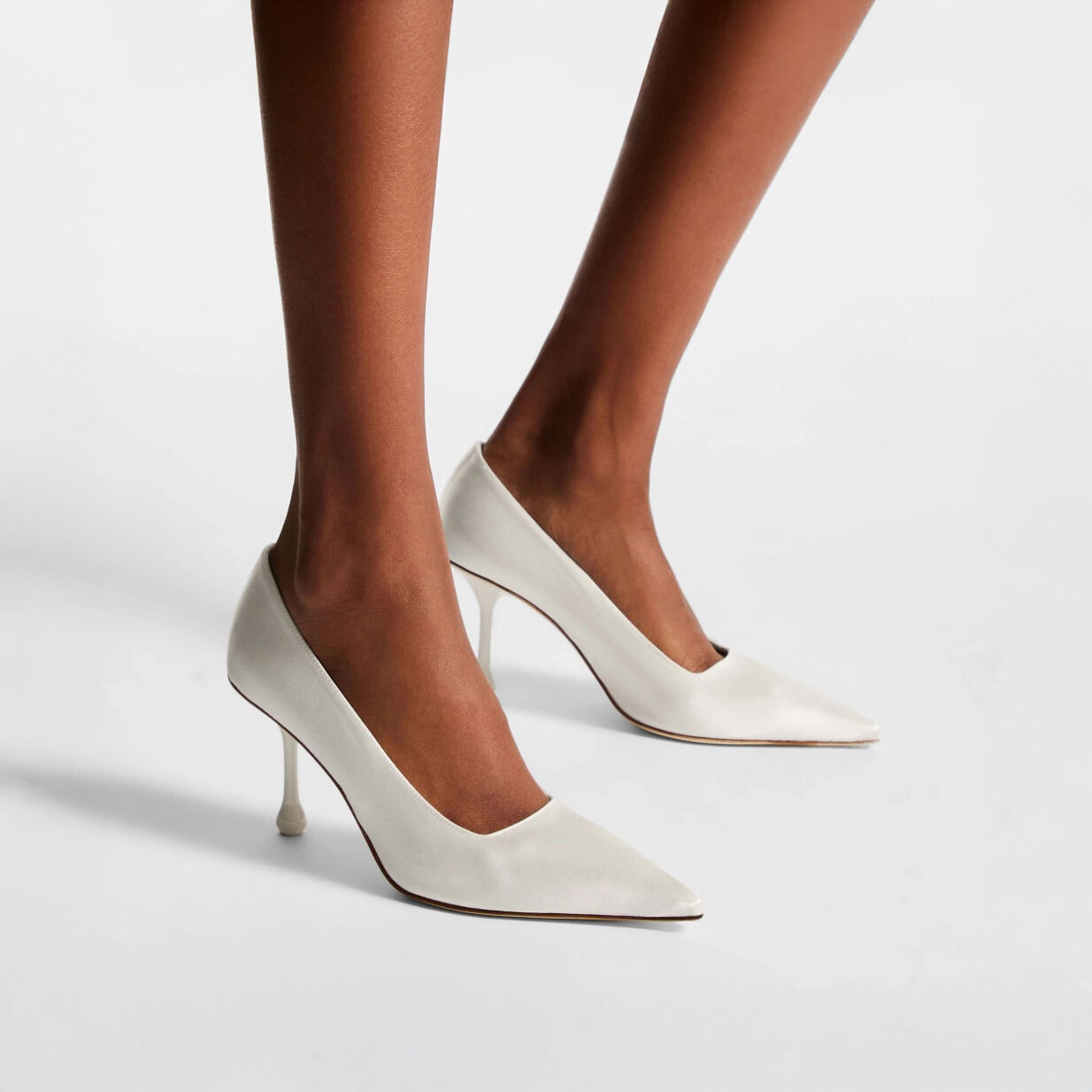 Ixia 80 Ivory Satin Pumps