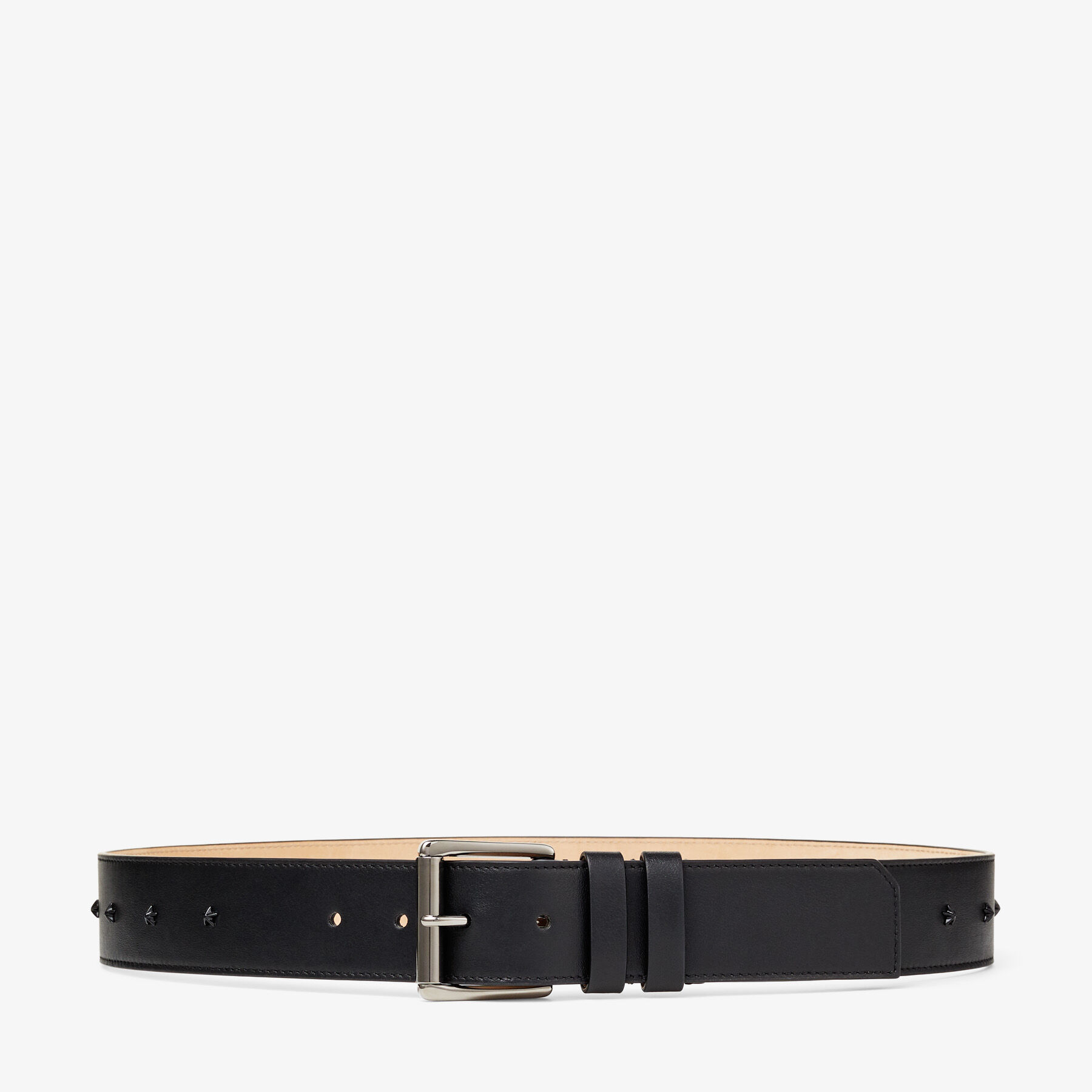 Archer Black and Gunmetal Calf Leather Belt with Degrade Stars