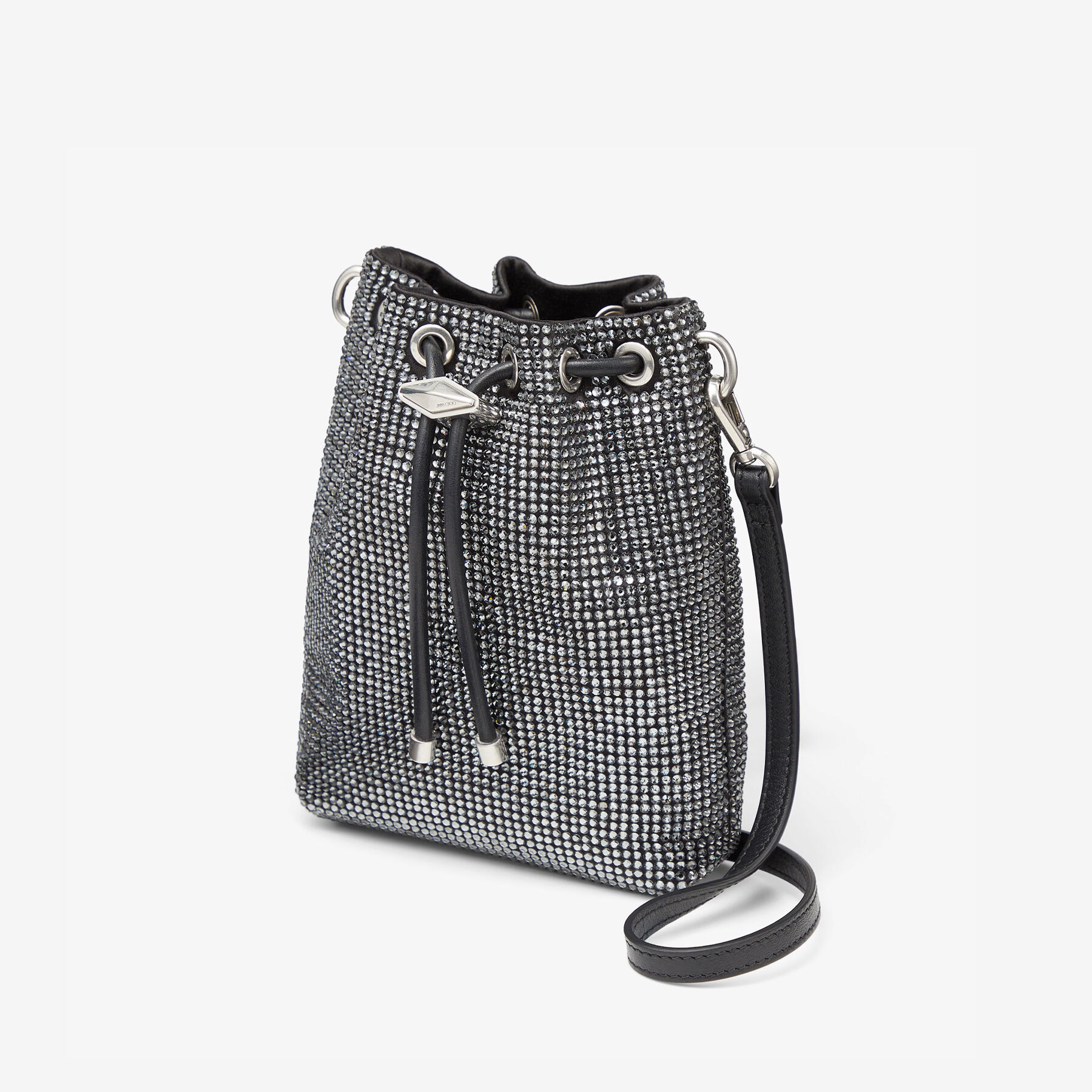 Cinch Mini Black Satin Crystal Mini Bag