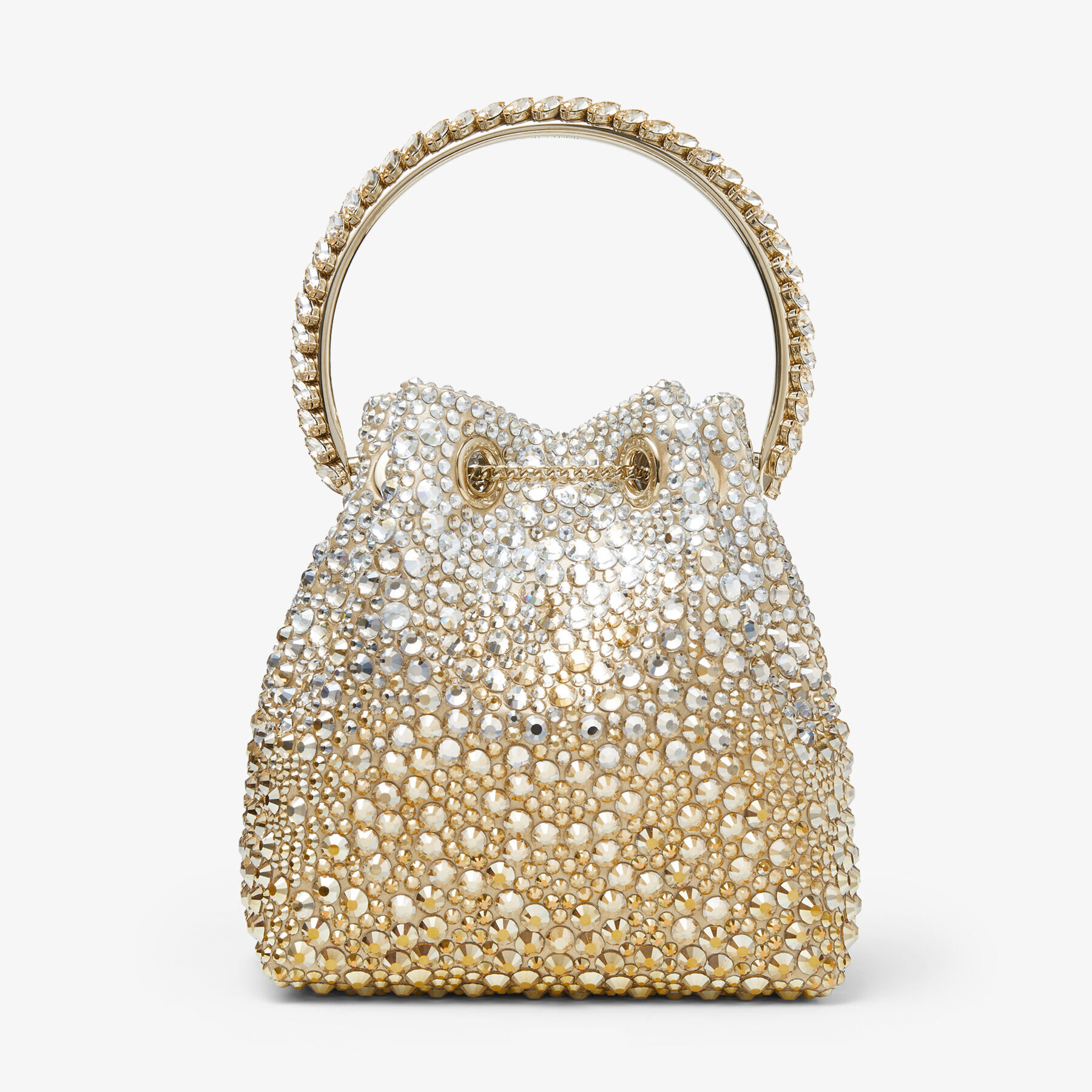 Bon Bon Gold Satin Bag with Crystals