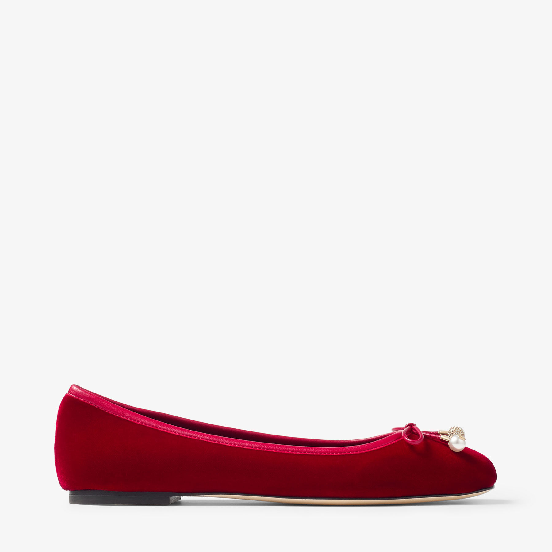 Elme Flat Ruby Red Velvet Flats