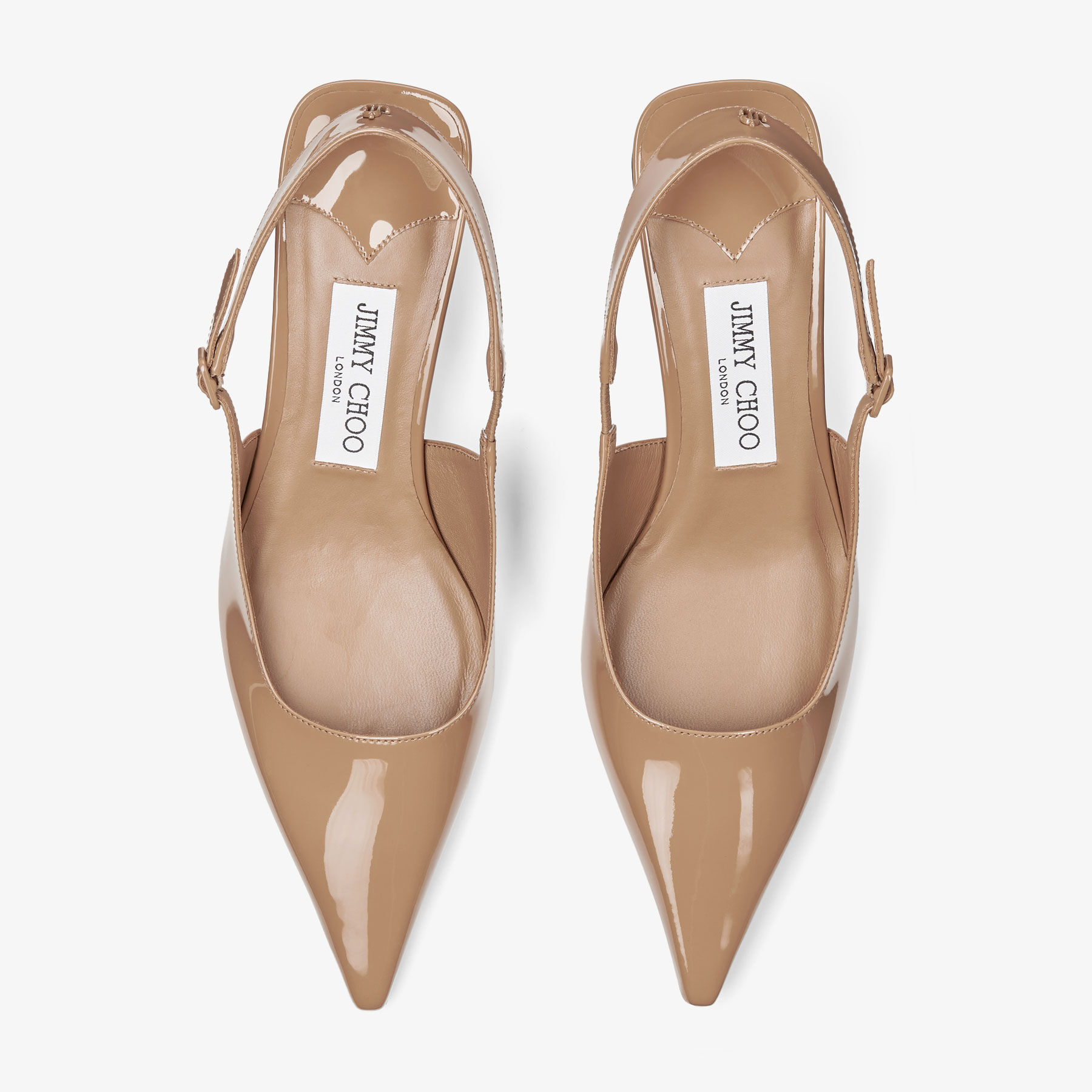 Amel 50 Biscuit Patent Leather Sling Back Pumps