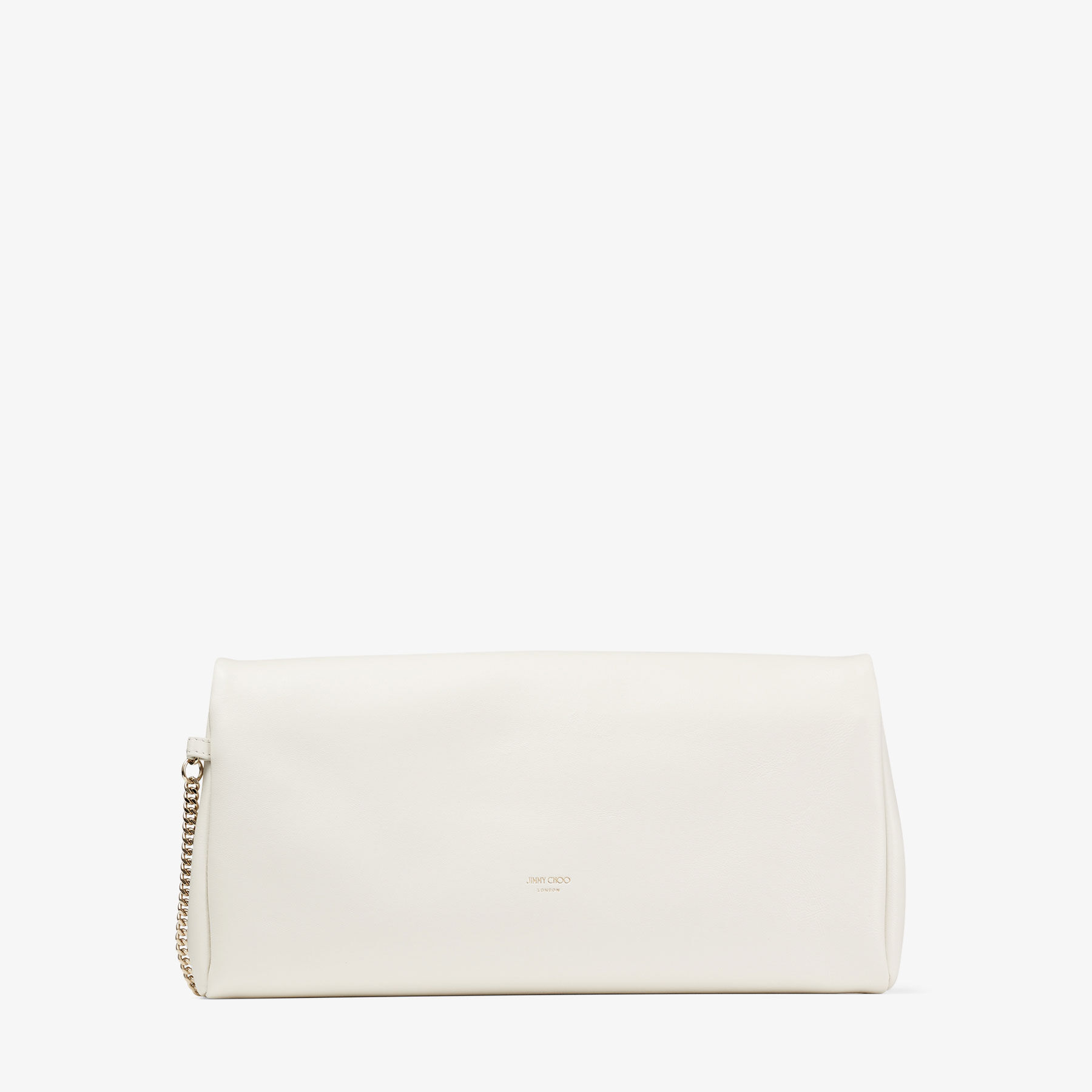 Xandra Latte Nappa Leather Clutch Bag with Crystal Bangle