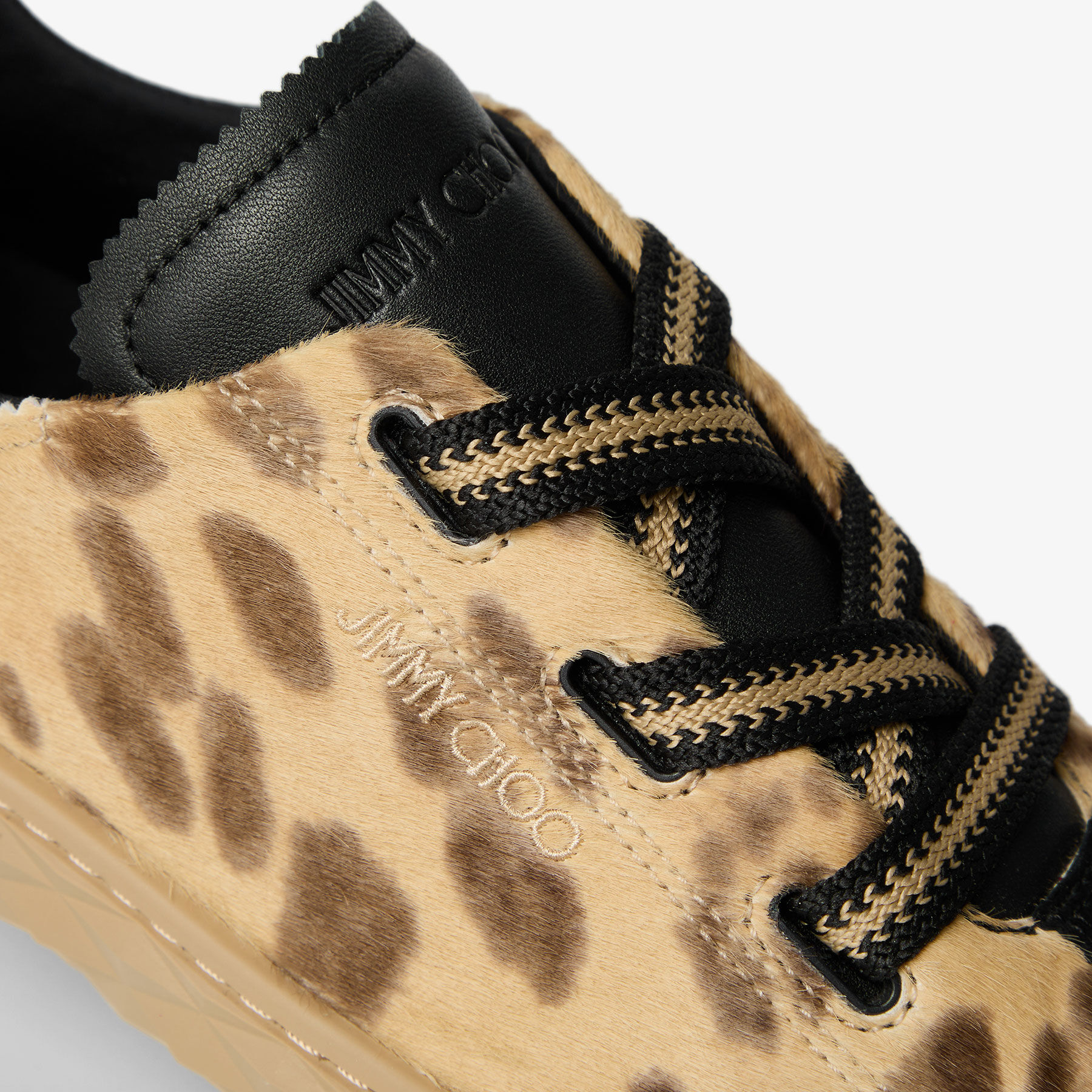 Diamond Light Flex F Natural Leopard Print Pony Leather Trainers