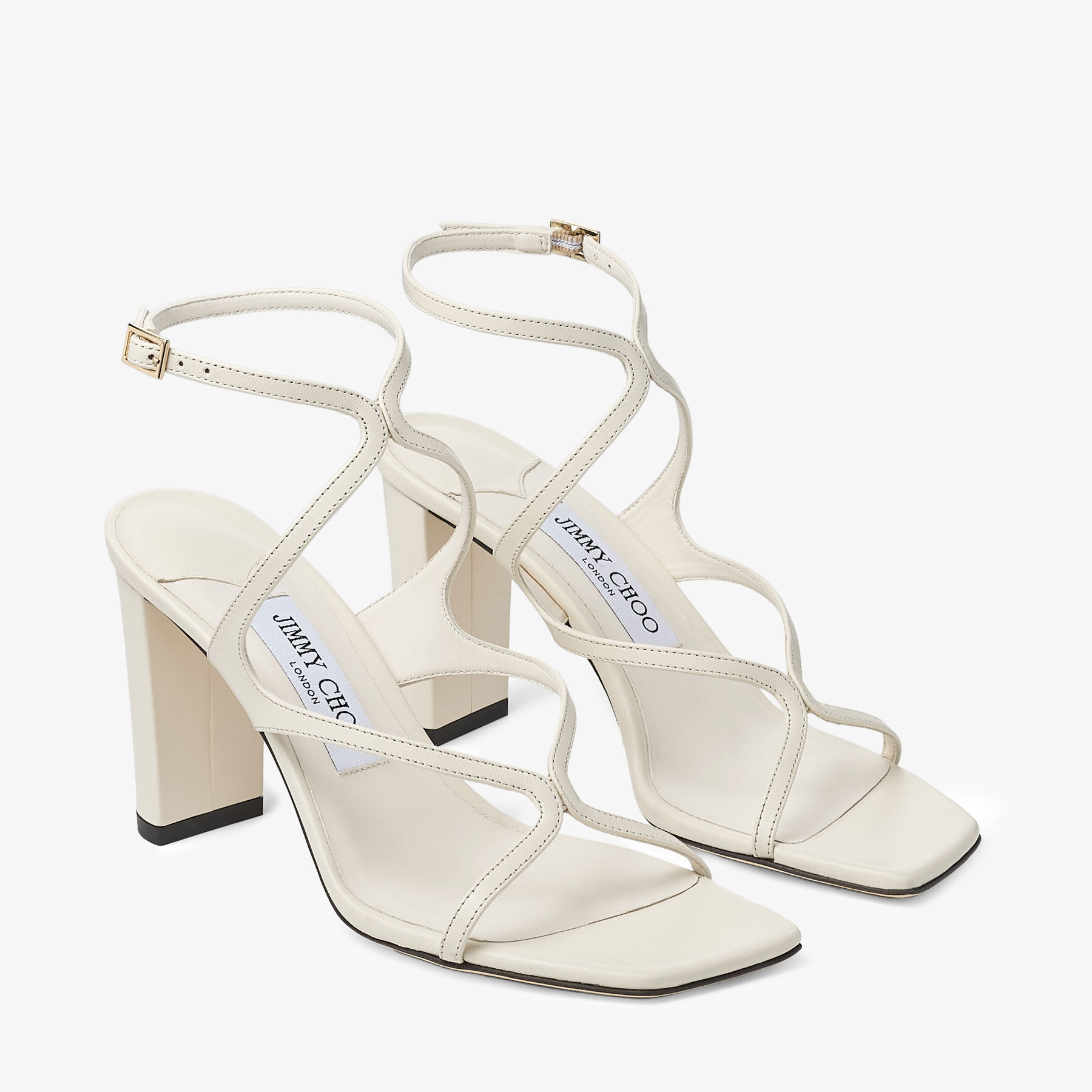 Azie 85 Latte Nappa Leather Sandals