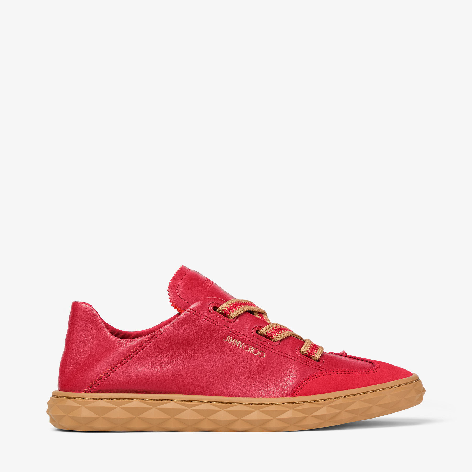 Diamond Light Flex F Ruby Red Leather Trainers