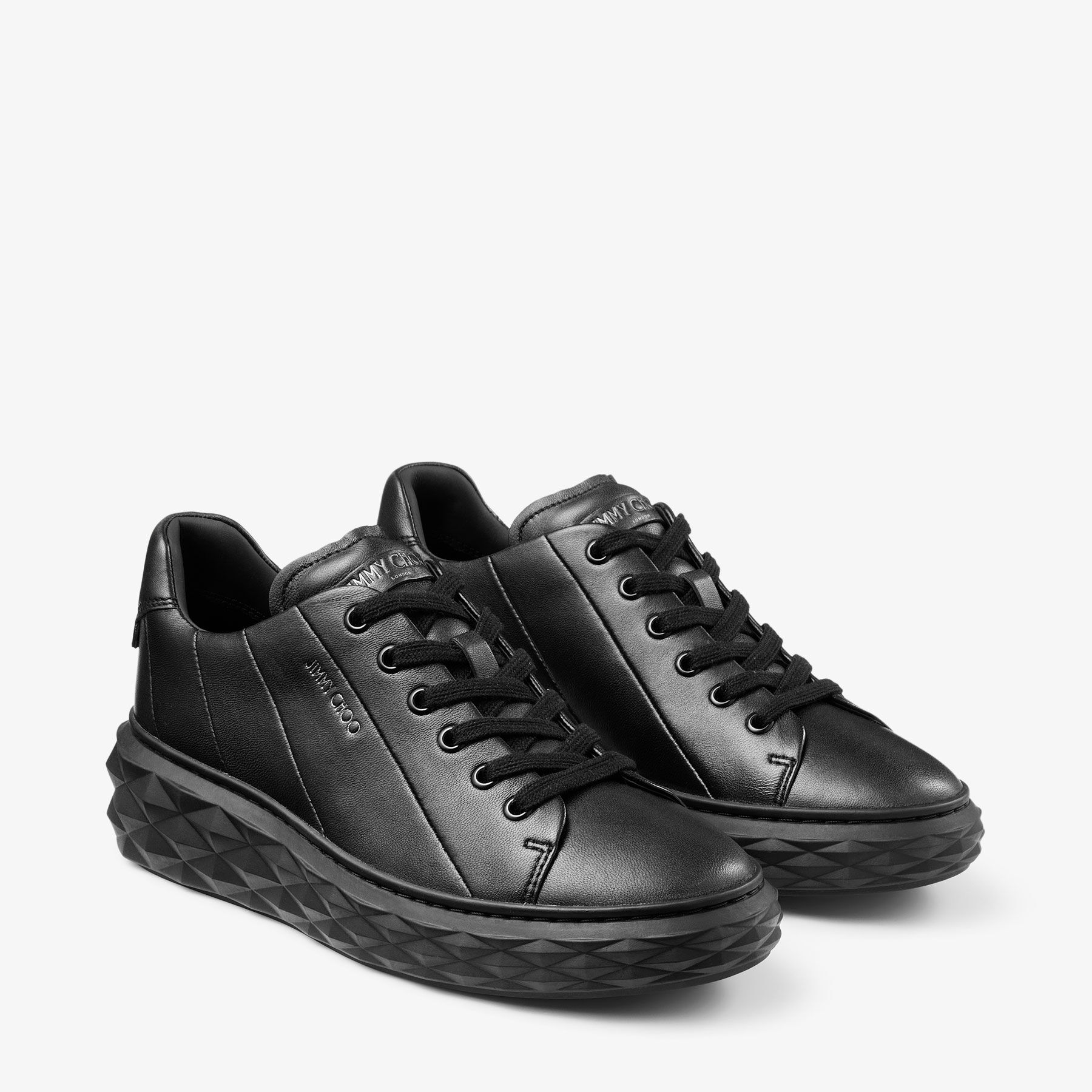 Diamond Light Maxi F Black Nappa Leather Trainers