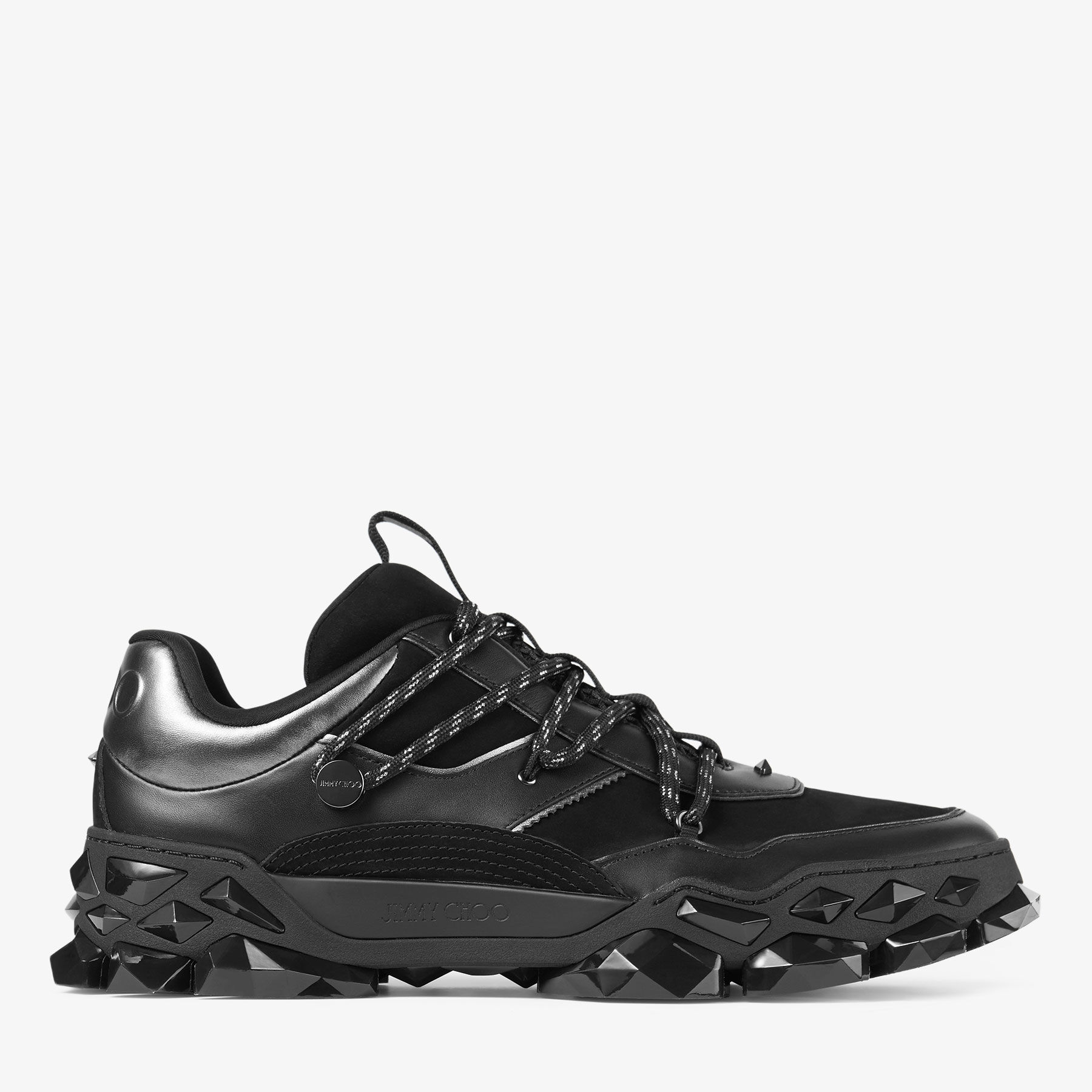 Diamond X II M Black Leather Trainers