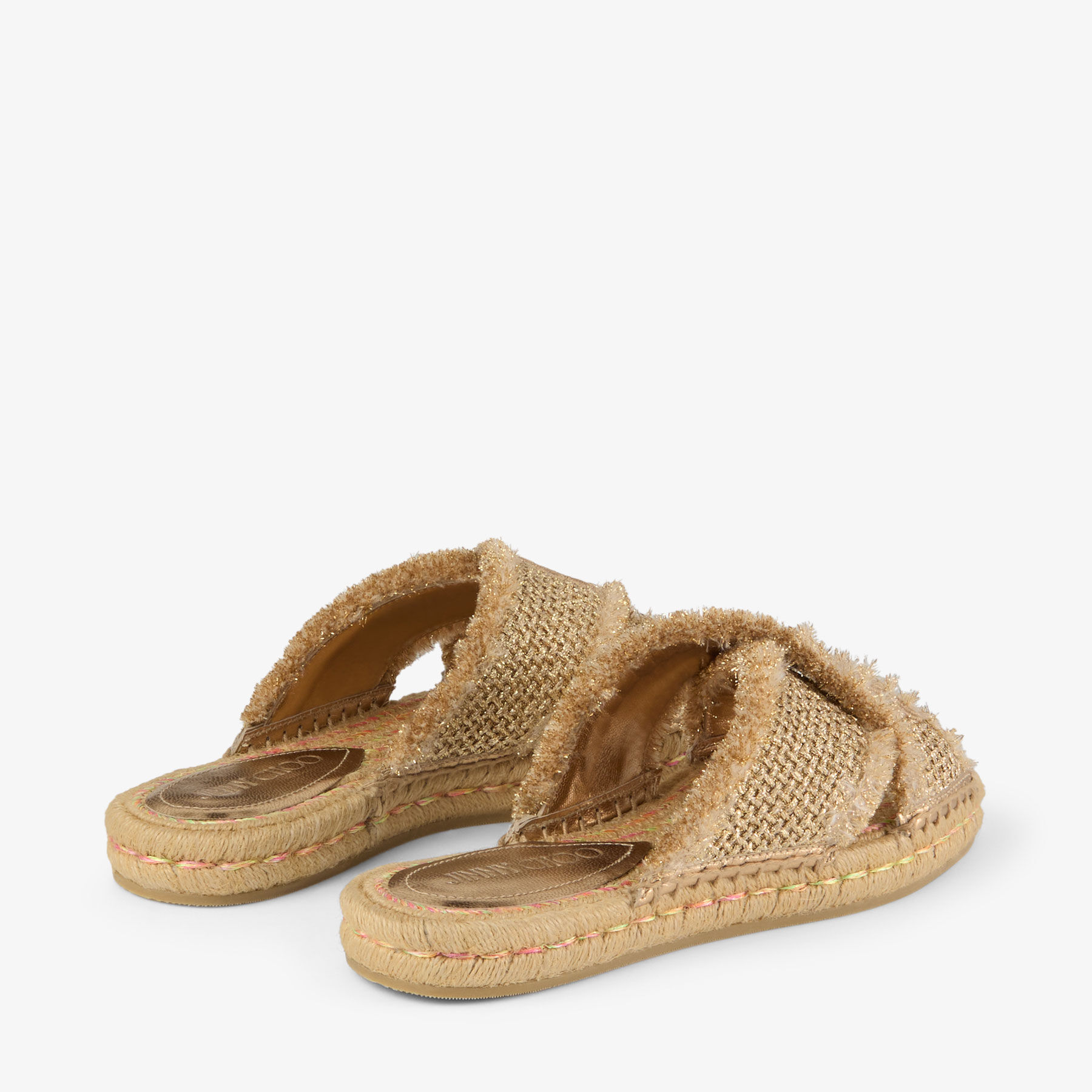 Aciel Sandal Flat Gold Woven Fabric Sandals