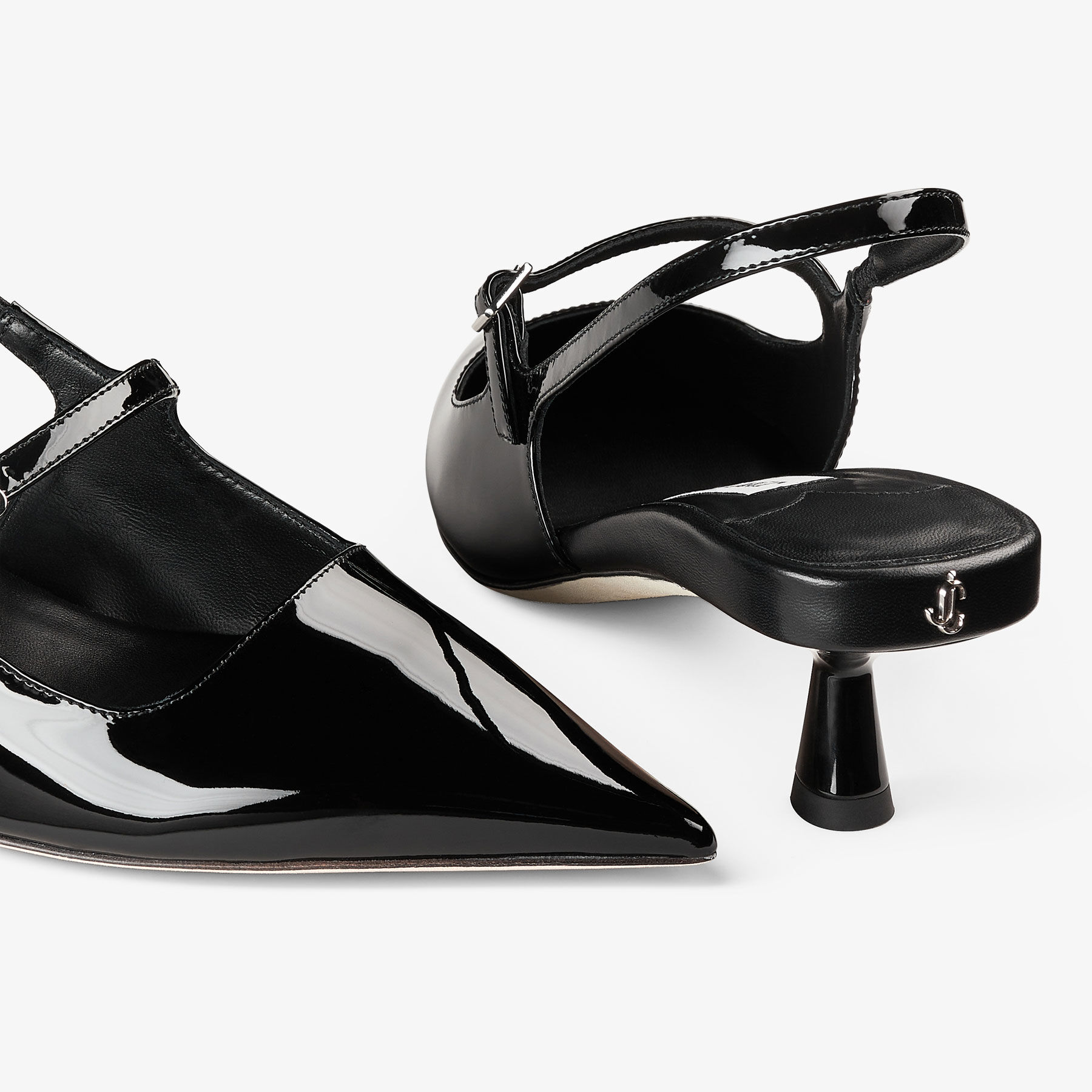 Didi 45 Black Patent Leather Pointed Pumps