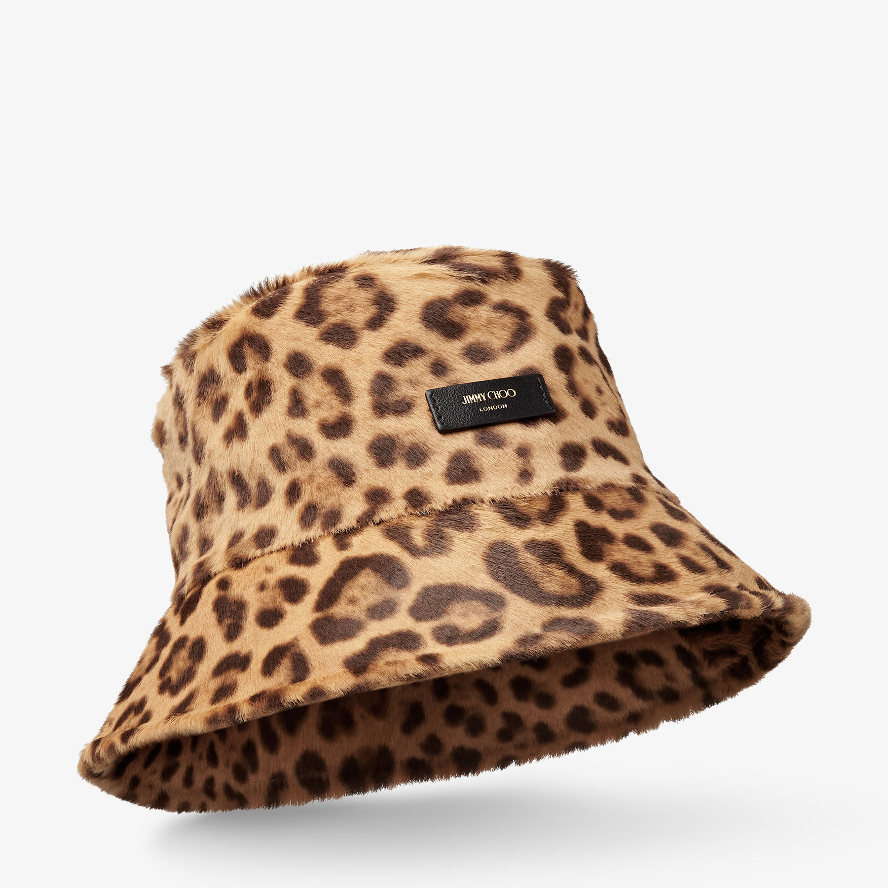 Isolde Bucket Hat Natural Leopard Print Pony Bucket Hat