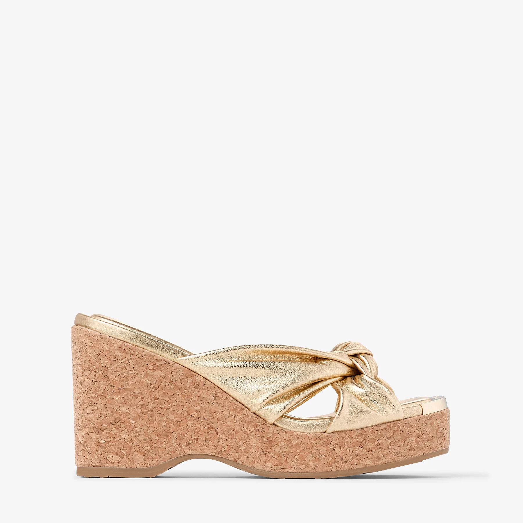Avenue Wedge 95 Gold Metallic Nappa Wedge Mules