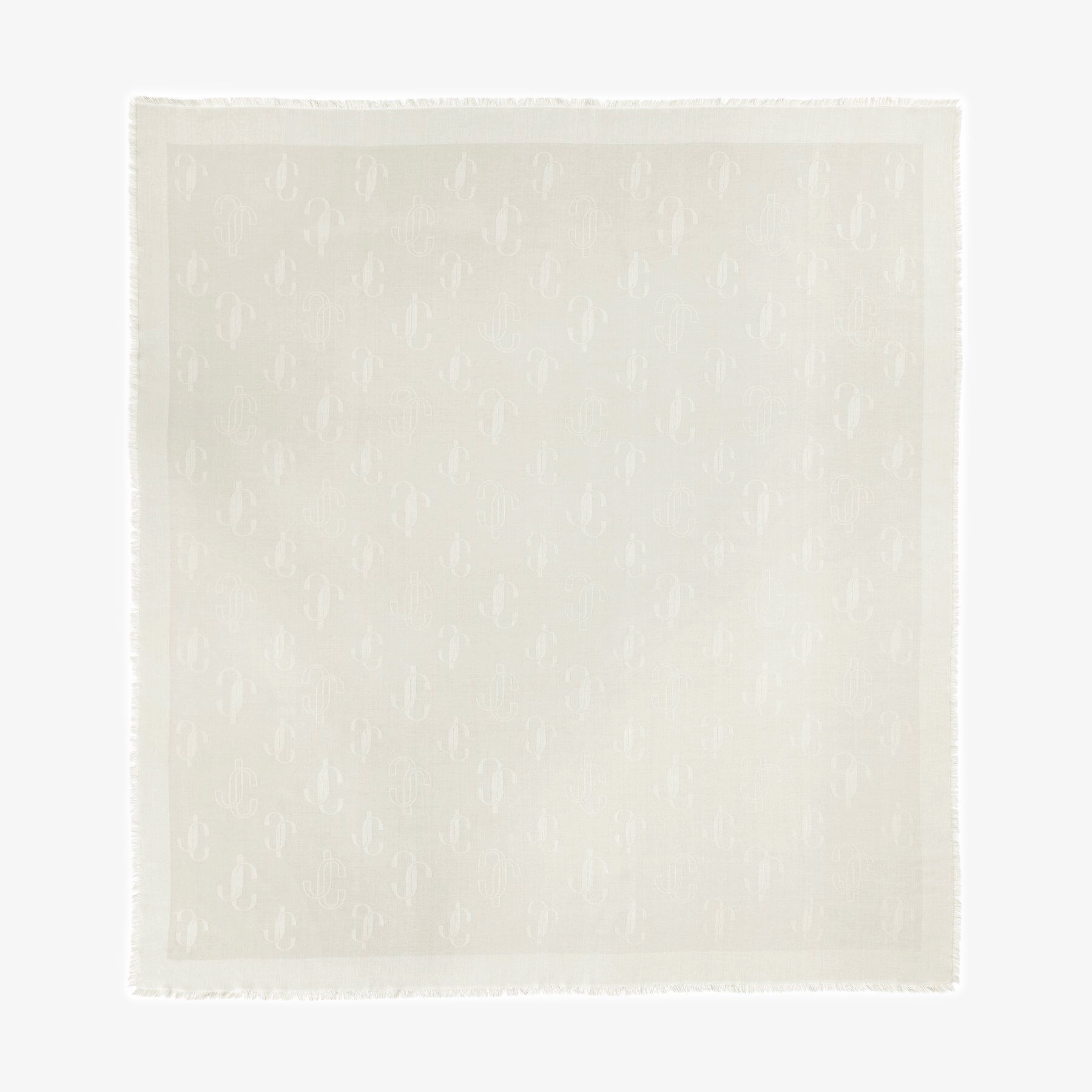 Emani Latte Silk and Wool Jacquard Shawl