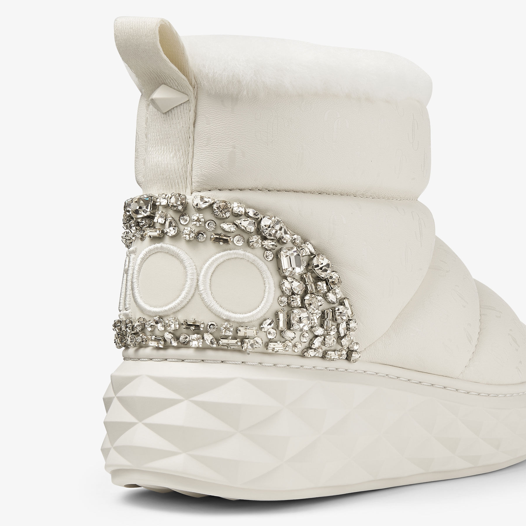 Xan Latte Nappa Leather Crystal Boots