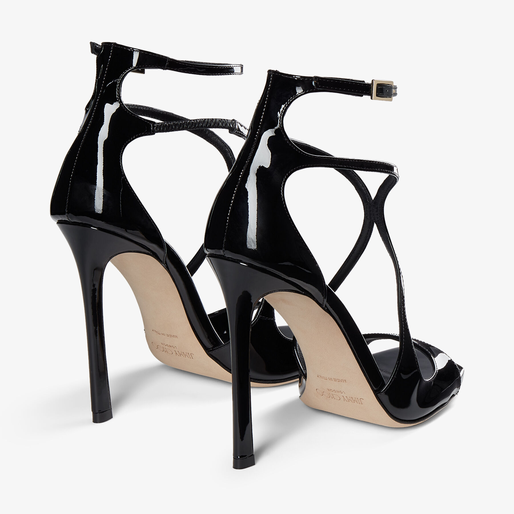 Azia 110 Black Patent Leather Sandals
