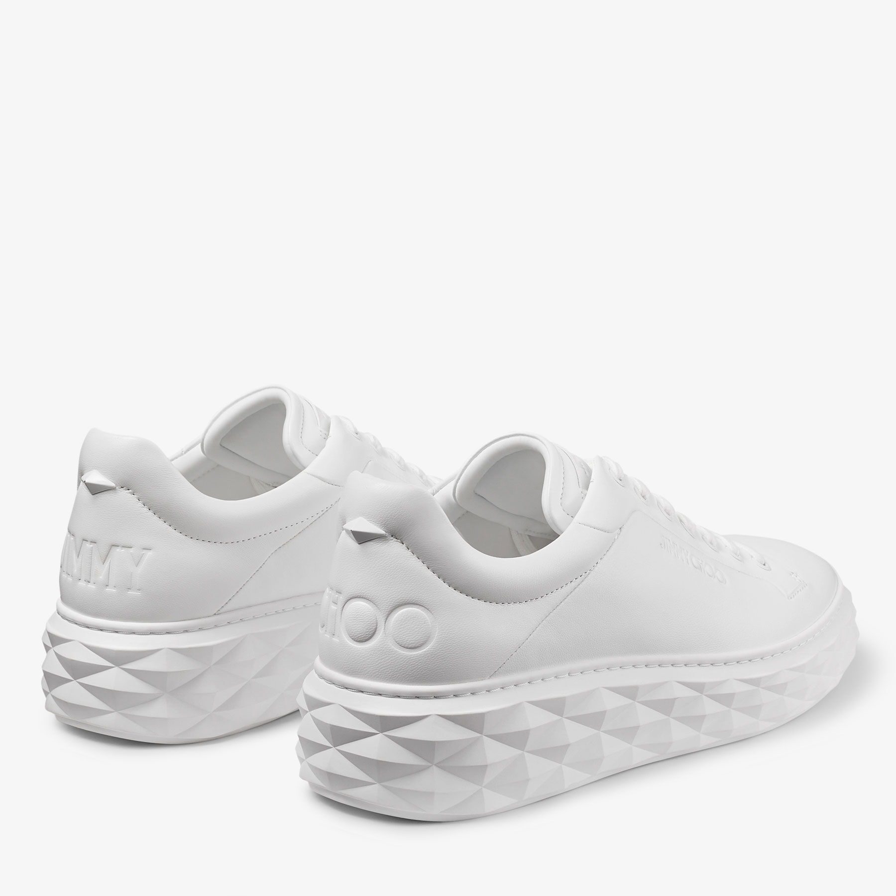 Diamond Maxi M II White Nappa Leather Platform Trainers