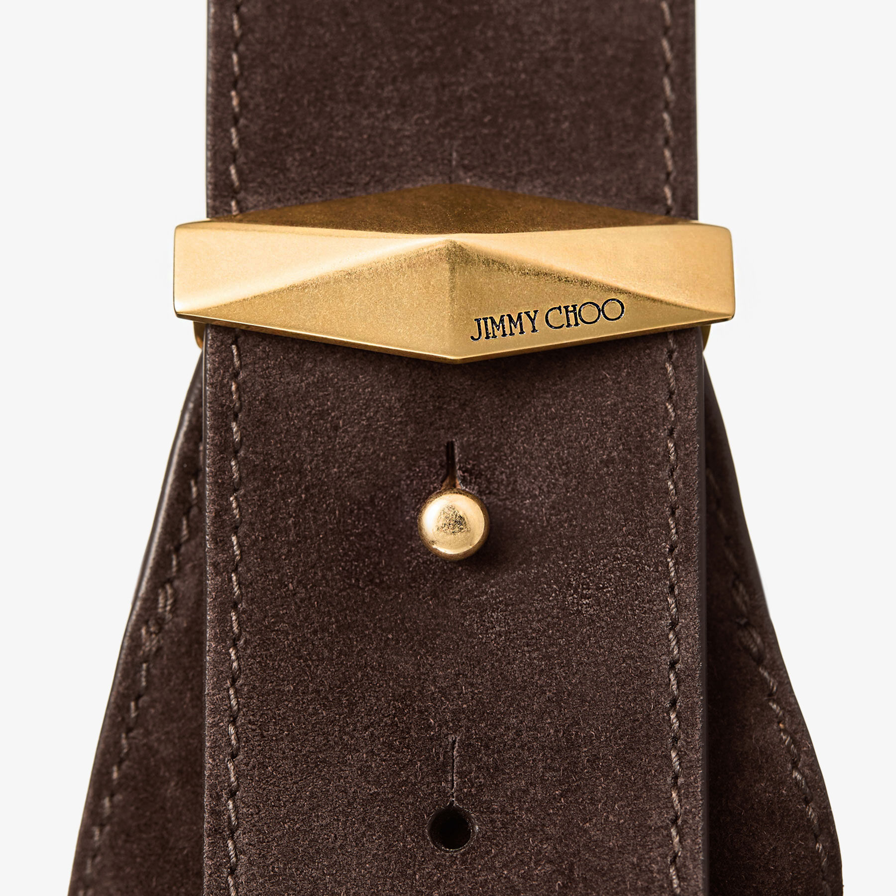 Diamond Hobo M Coffee Suede Shoulder Bag