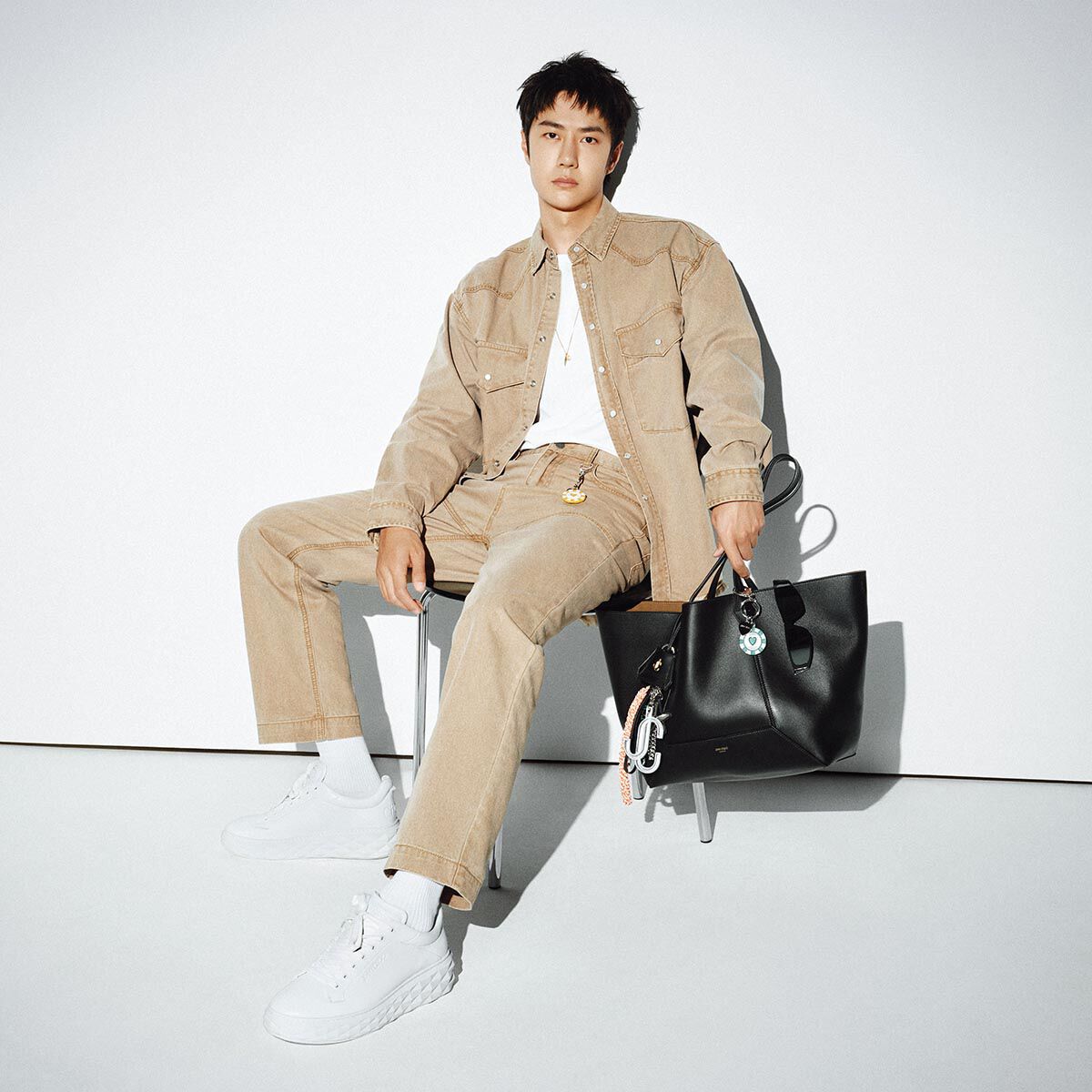 Diamond Maxi M II White Nappa Leather Platform Trainers