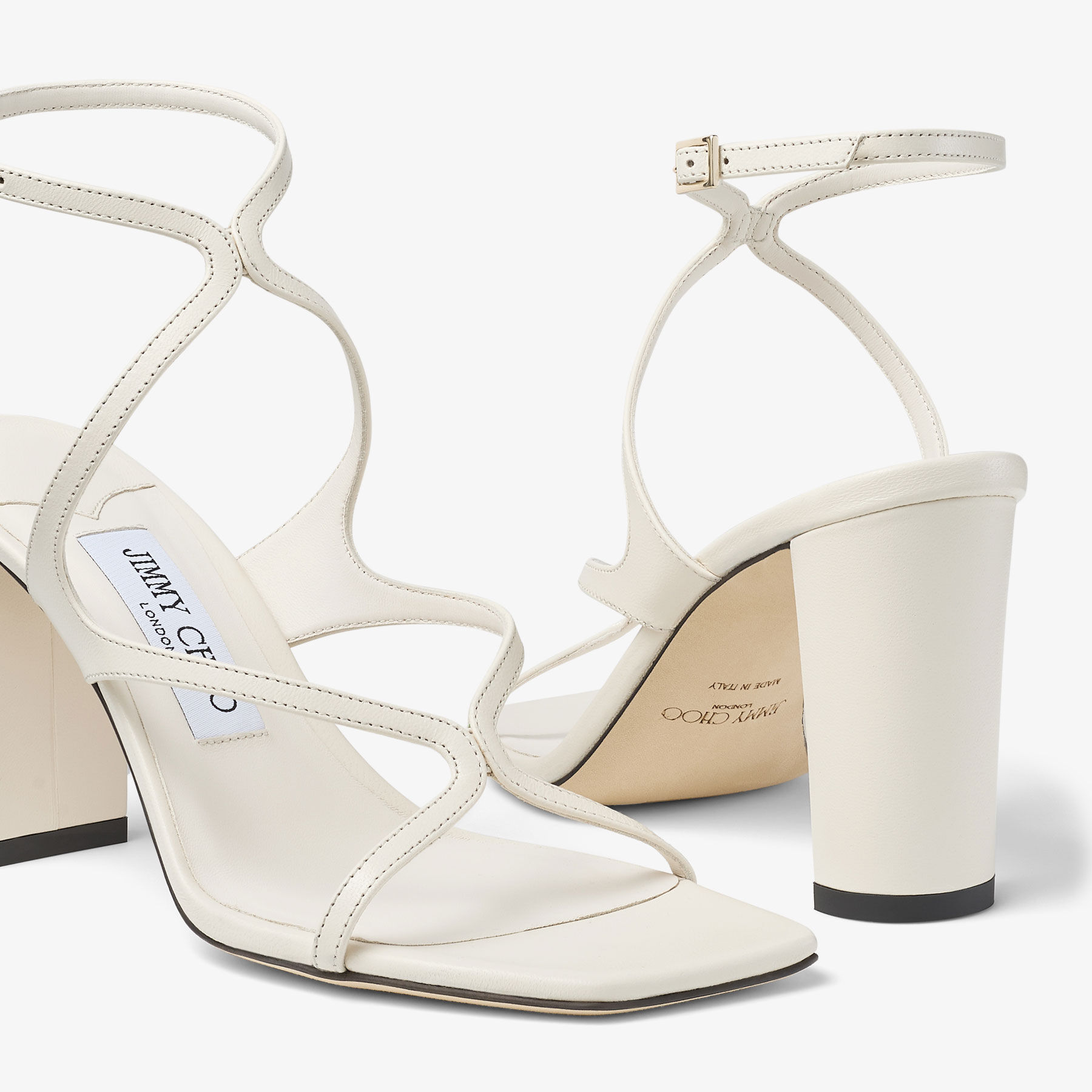 Azie 85 Latte Nappa Leather Sandals