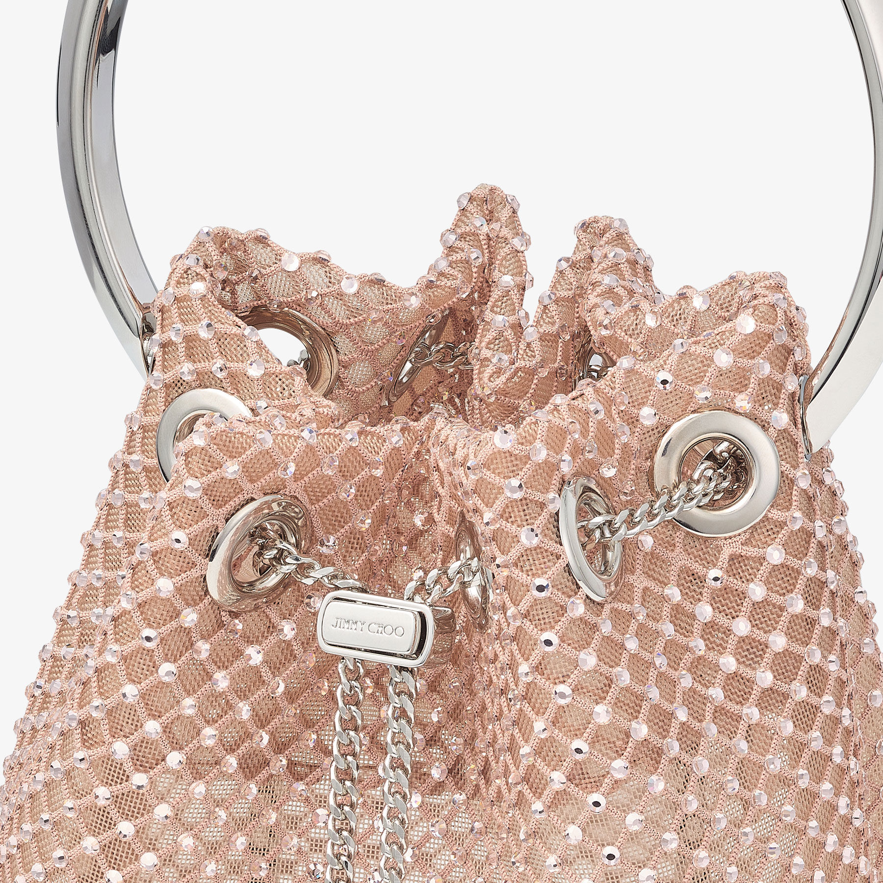 Bon Bon Macaron Satin Crystal Mesh Bag