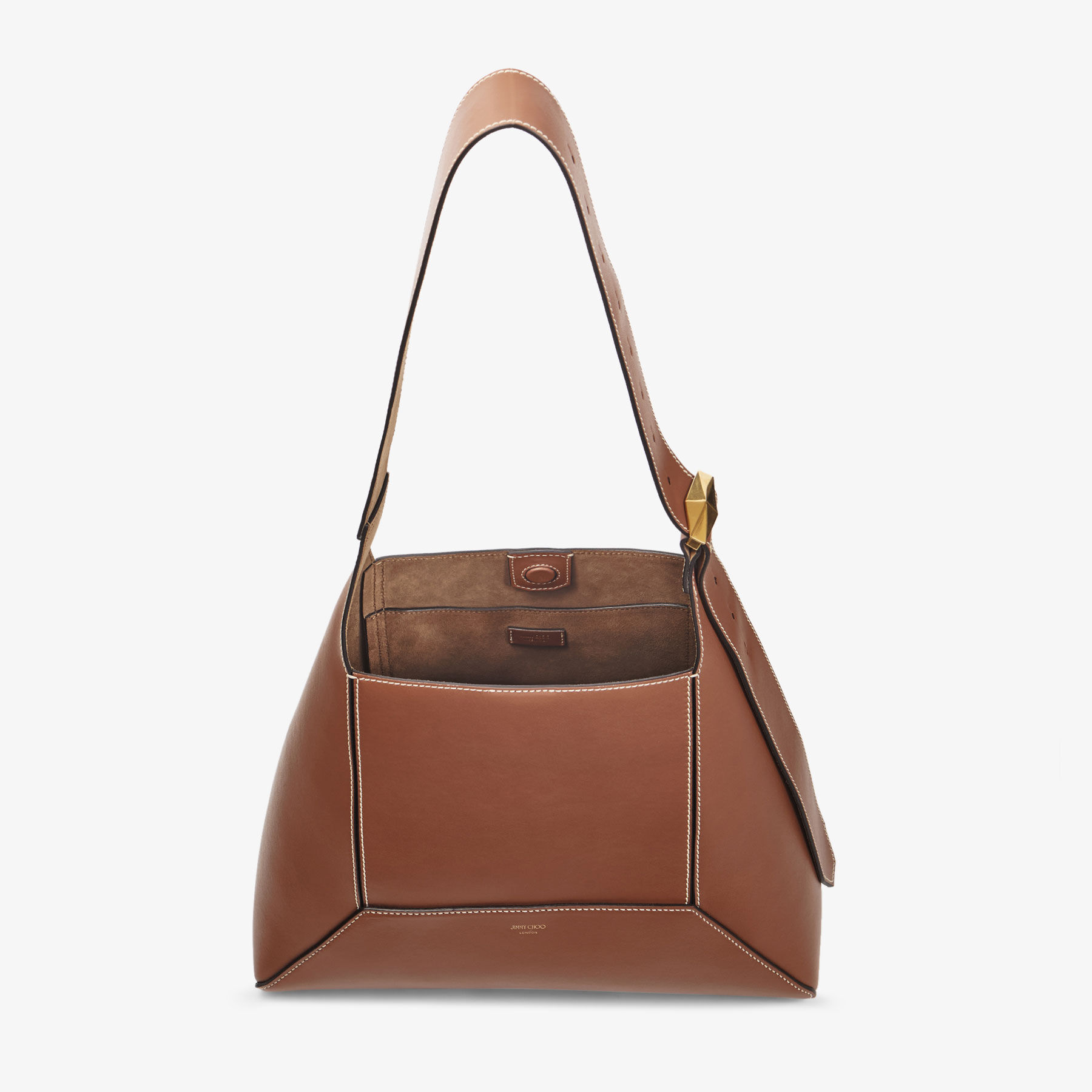 Diamond Hobo M Tan Leather Shoulder Bag