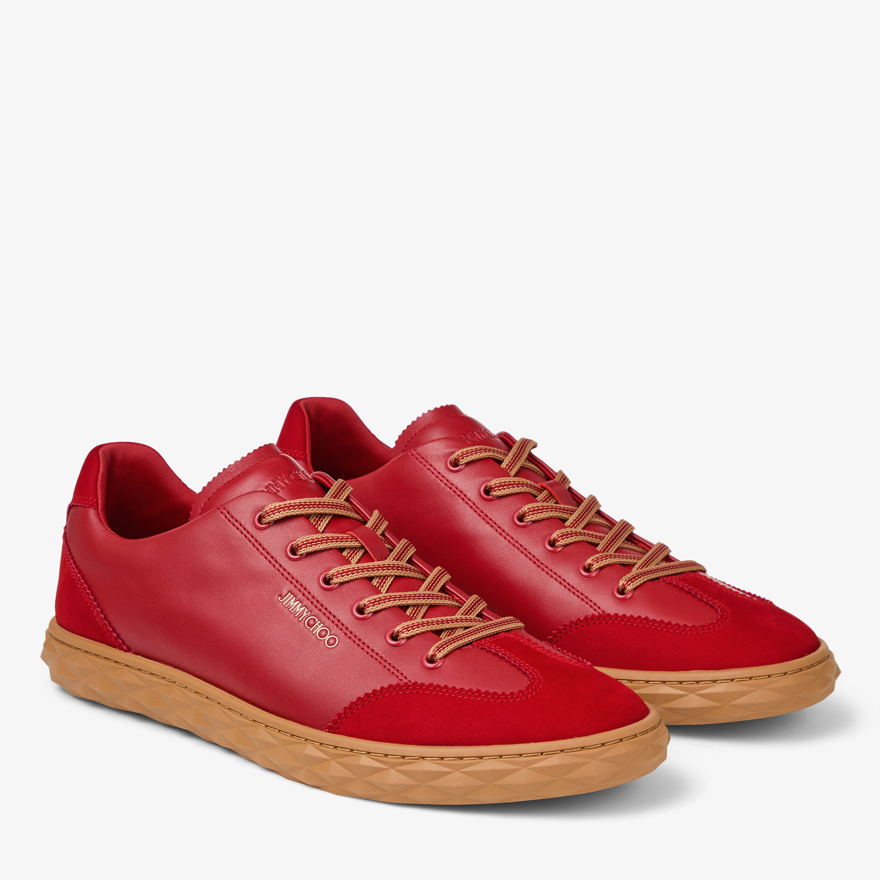 Diamond Light Flex M Ruby Red Leather Trainers