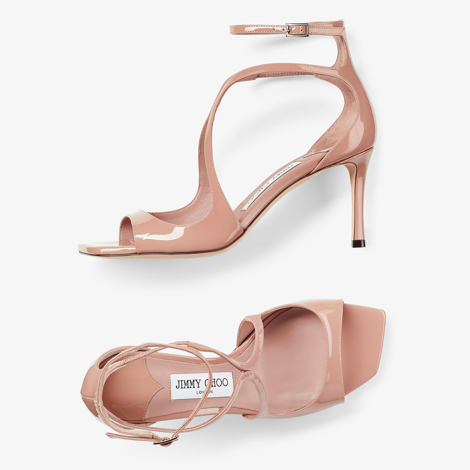 Azia 75 Ballet Pink Patent Leather Sandals